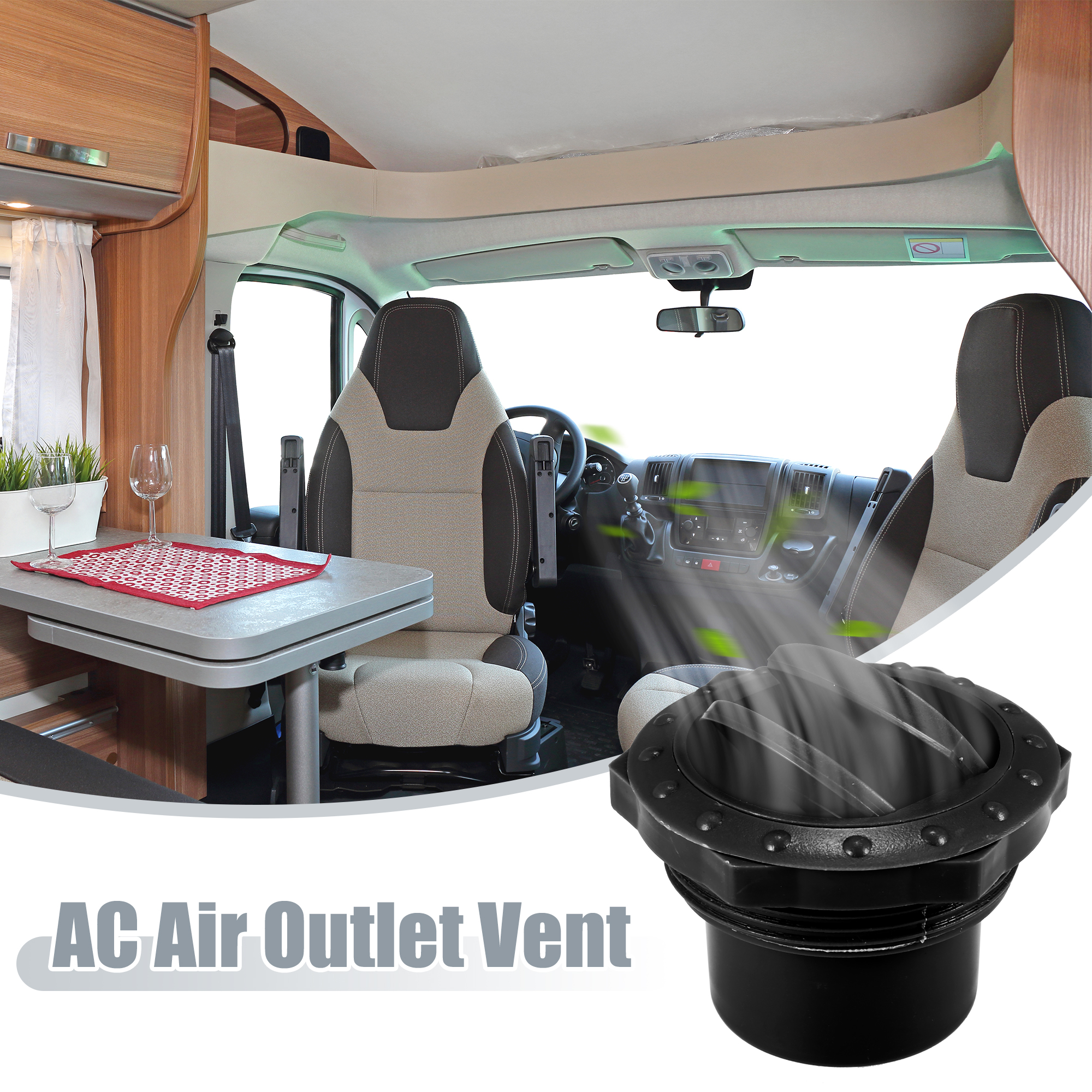 Unique Bargains 4pcs Universal 50mm Vent Air Outlet Rotating Round Ceiling for Car Bus RV ATV