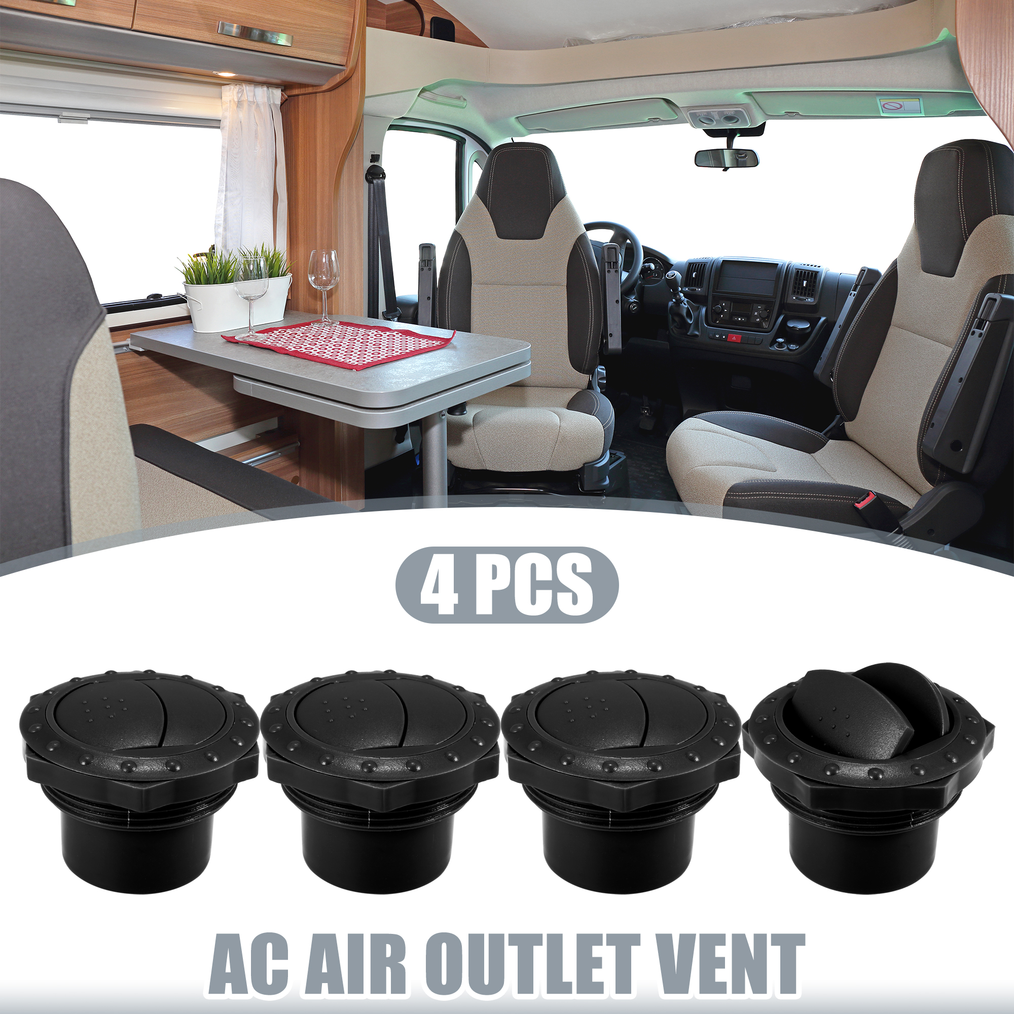 Unique Bargains 4pcs Universal 50mm Vent Air Outlet Rotating Round Ceiling for Car Bus RV ATV