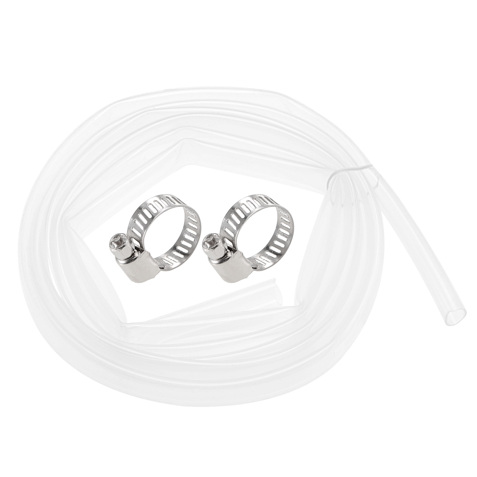 Unique Bargains Silicone Tubing 12mm ID 14mm OD 10ft Air Hose Water Pipe Clear with Clamps