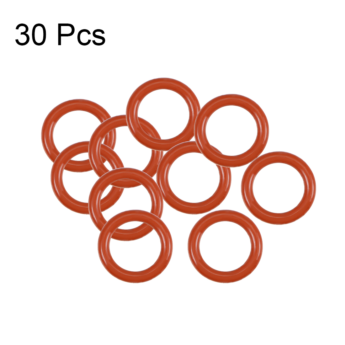 Unique Bargains Silicone O-Rings 9.5mm OD, 6.5mm ID, 1.5mm Width, Seal Gasket Red 30Pcs