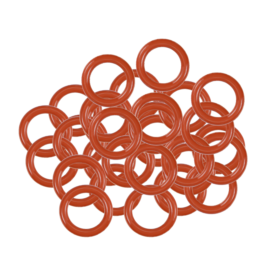 Unique Bargains Silicone O-Rings 9.5mm OD, 6.5mm ID, 1.5mm Width, Seal Gasket Red 30Pcs