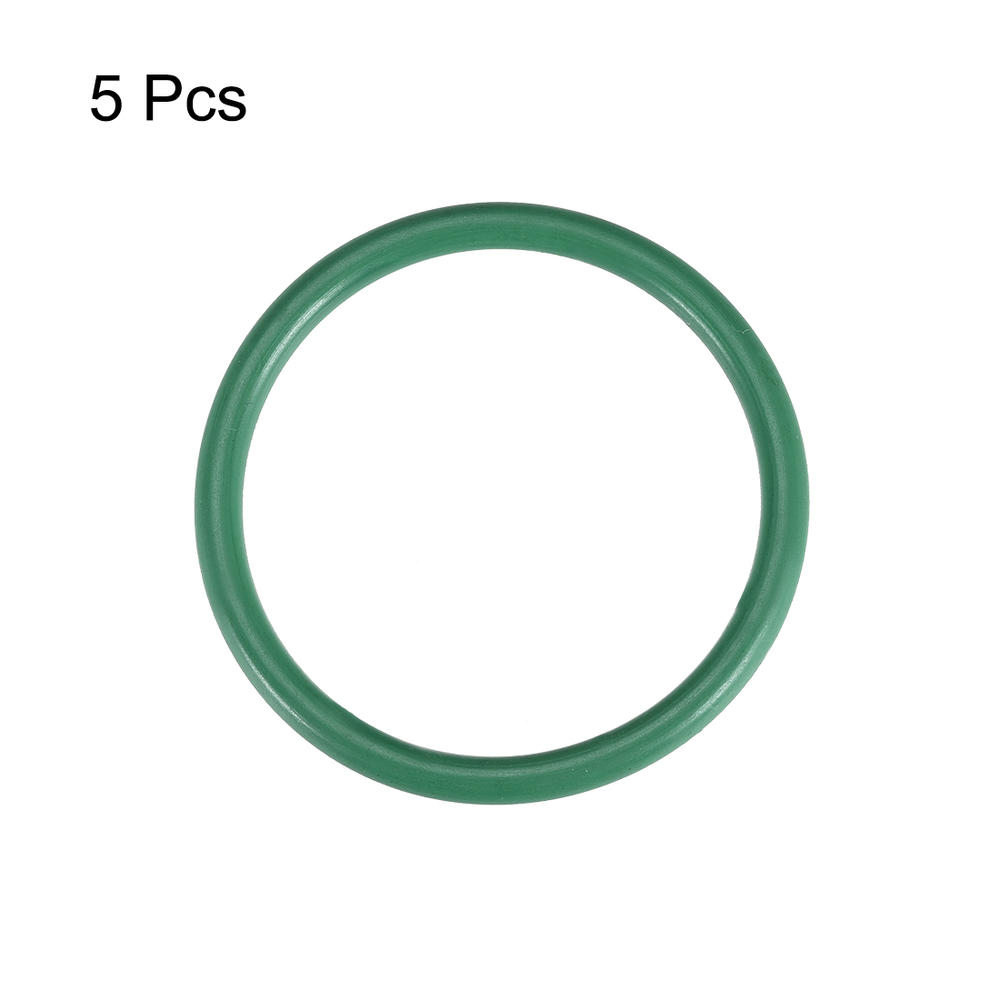 Unique Bargains Fluorine Rubber O Rings, 44mm OD, 37mm I.D, 3.5mm Width, Seal Gasket Green 5Pcs