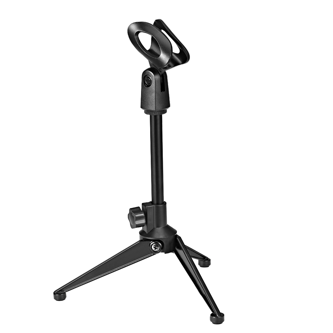 Unique Bargains Adjustable Desktop Microphone Stand Tripod Tabletop Stand Foldable with Mic Clip