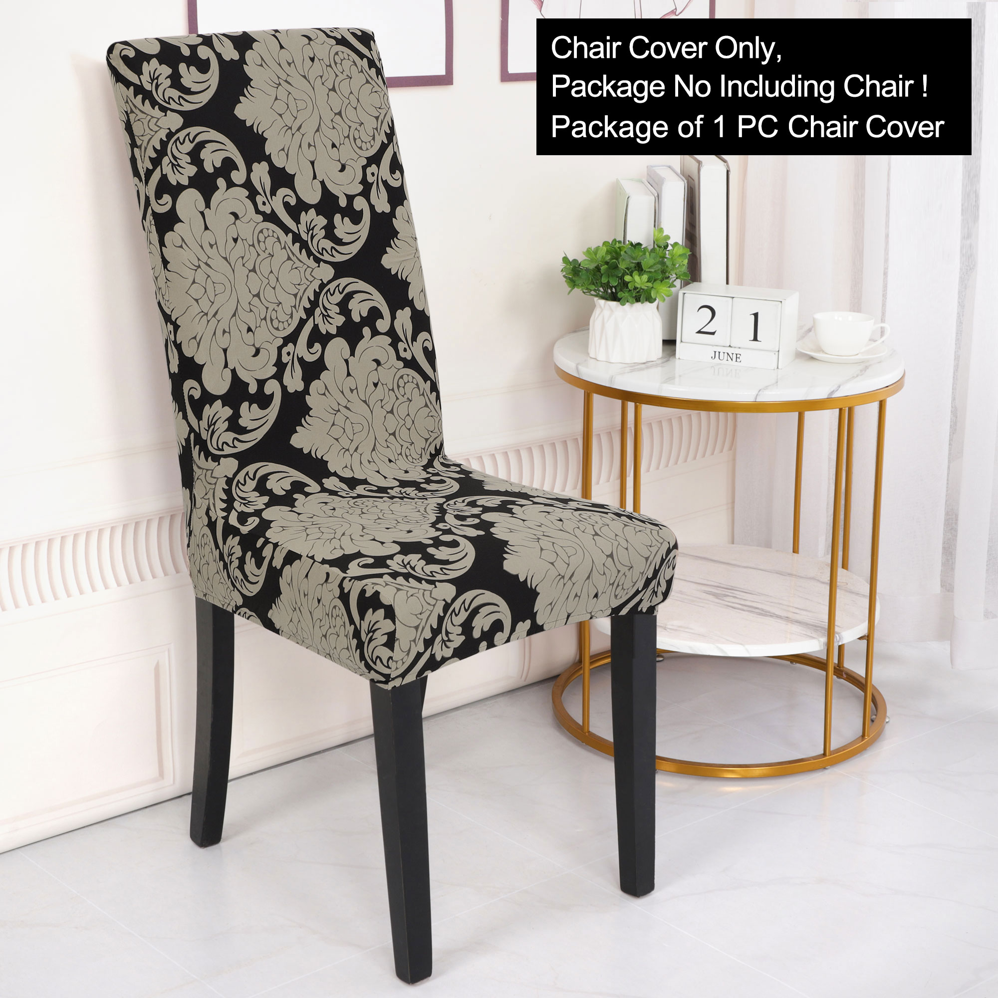 Unique Bargains Dining Chair Cover Stretch Stool Slipcover Chair Seat Protector (M)