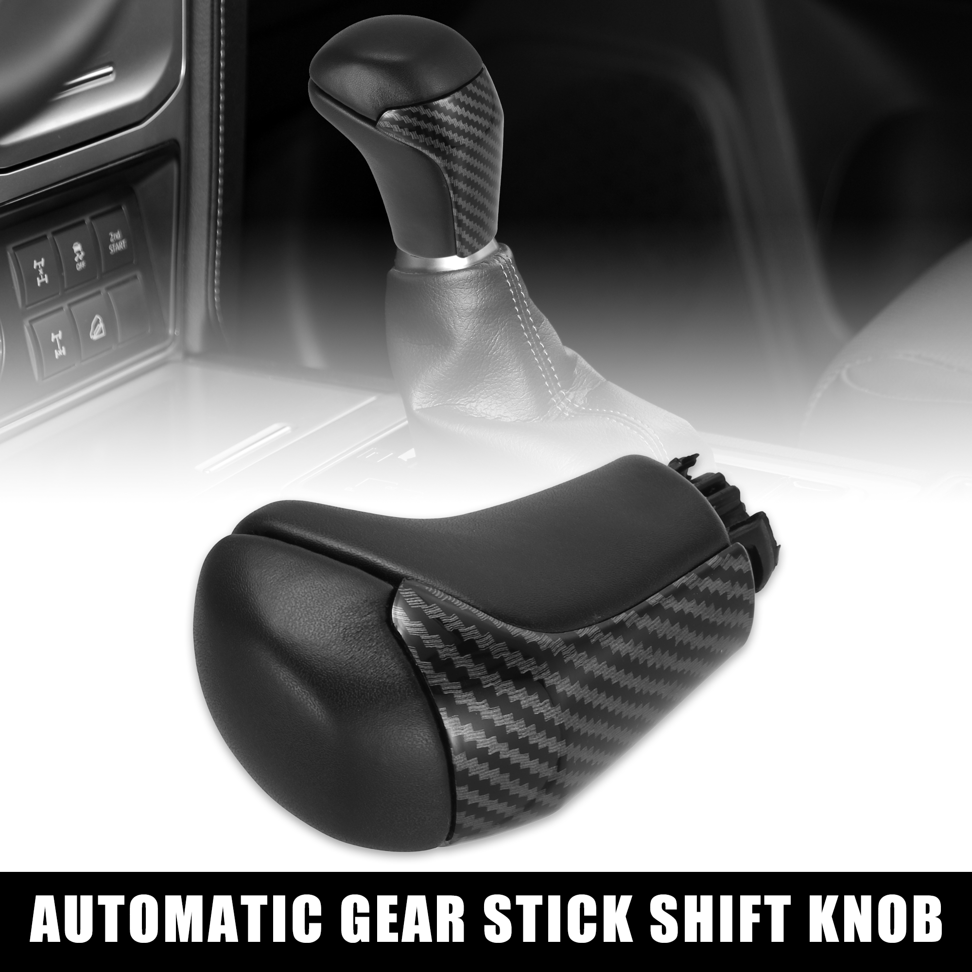Unique Bargains Automatic Gear Stick Shift Knob for Toyota Tacoma Carbon Fiber Pattern Black