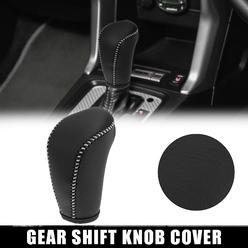 Unique Bargains Car Faux Leather Black Gear Shift Knob Cover for Subaru Forester Gray Line