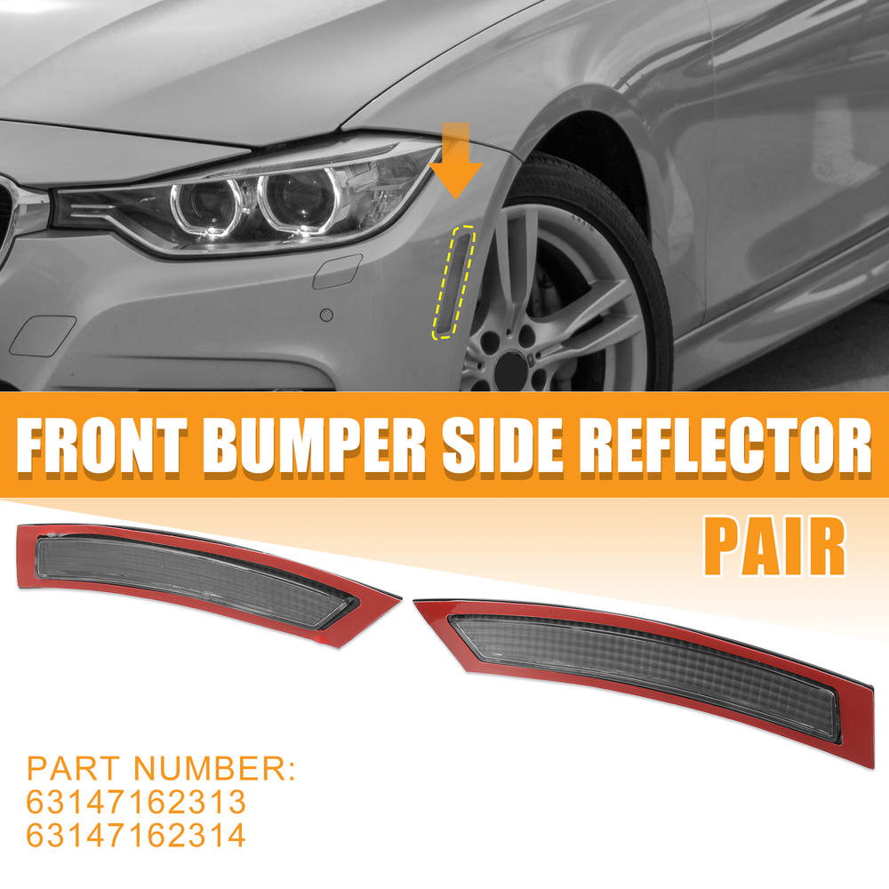 Unique Bargains Pair Front Bumper Reflector Side Marker 63147162313 for BMW E92 E93 07-12 Clear