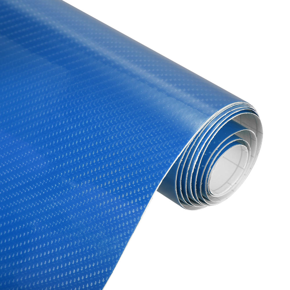 Unique Bargains 5D Carbon Fiber Pattern Vinyl Car Wrap Sheet Decal Sticker Film Blue 12"x79"