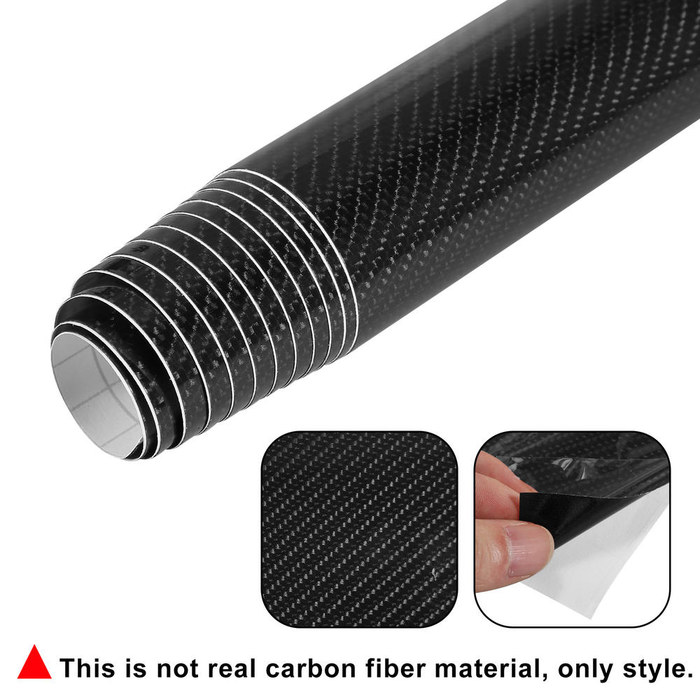 Unique Bargains 5D Carbon Fiber Pattern Vinyl Car Wrap Sheet Decal Sticker Film Black 12"x79"