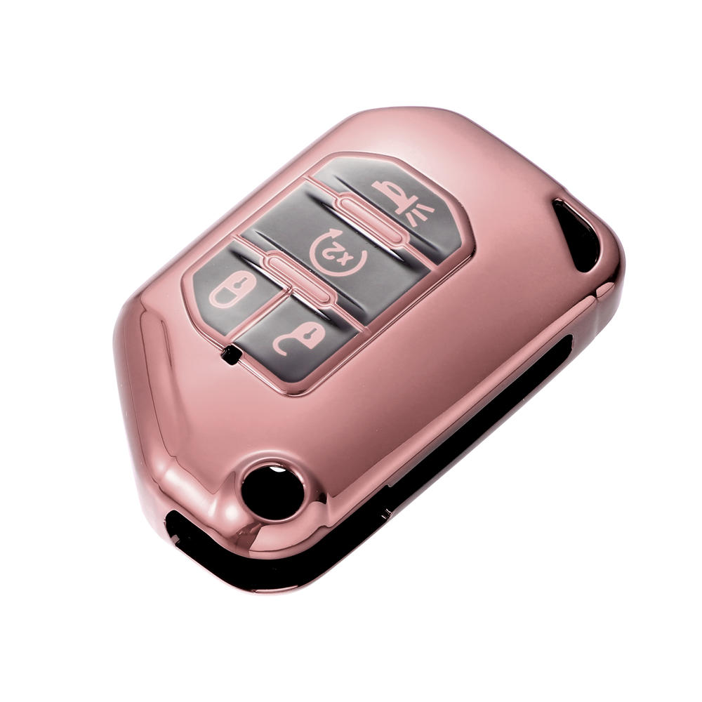 Unique Bargains TPU Key Fob Cover Case for Jeep Wrangler JL Gladiator JT Rubicon 18-21 Pink