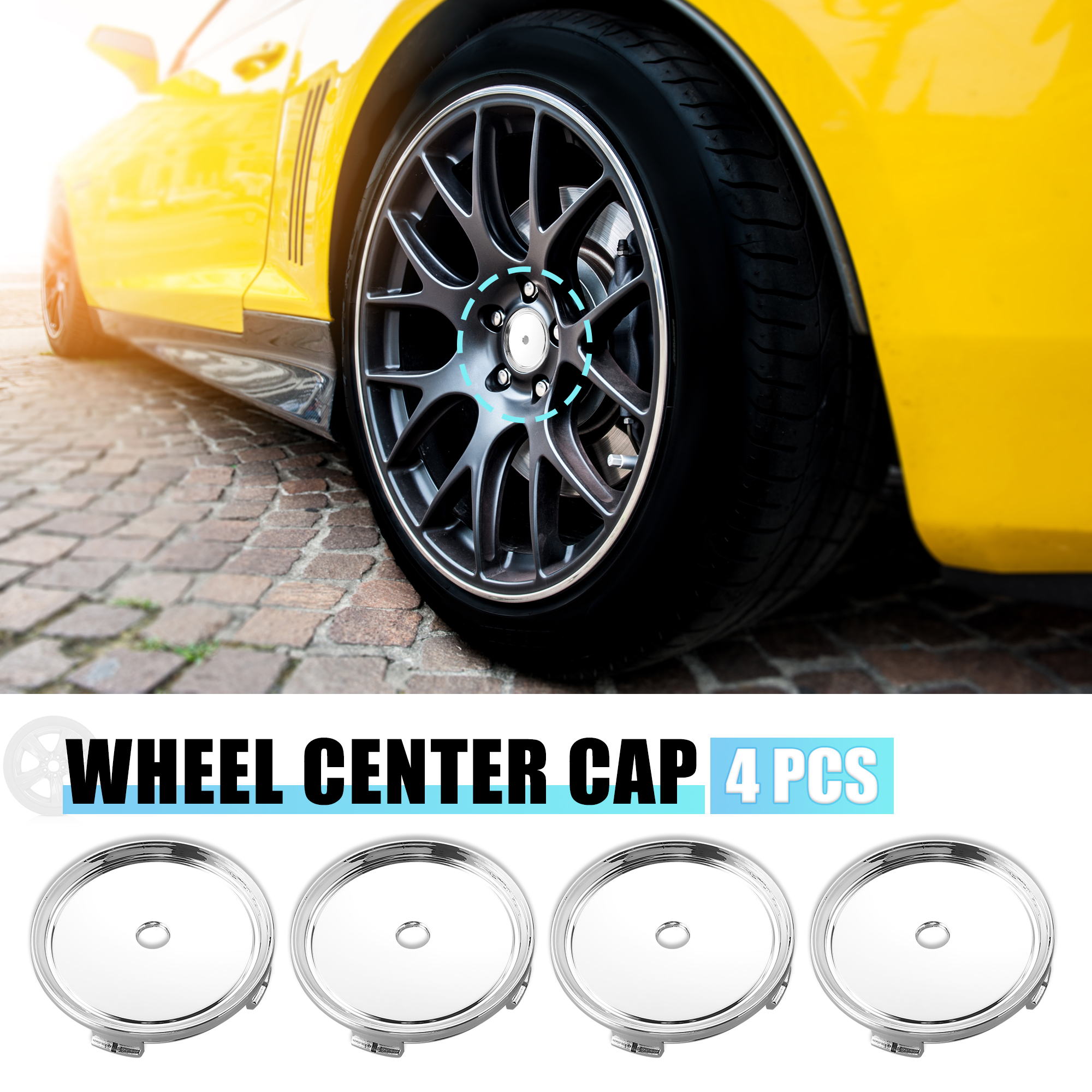Unique Bargains 4pcs 75mm Dia Silver Tone 4 Clips Automotive Wheel Center Tyre Hub Caps Cover