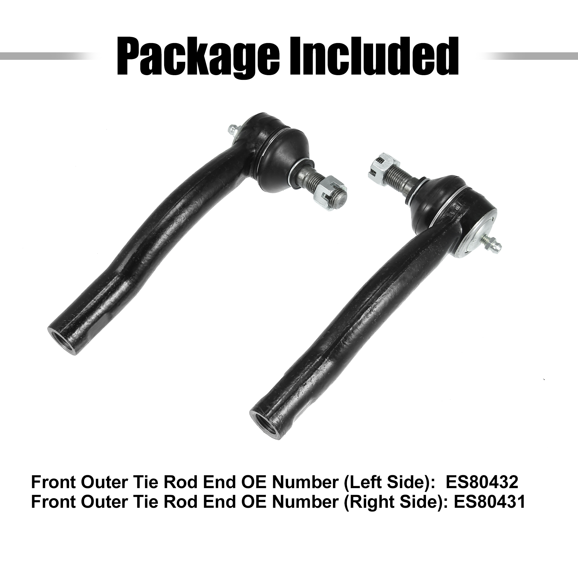 Unique Bargains 2pcs Front Outer Tie Rod End Links ES80432 ES80431 for Toyota Corolla 2003-2008