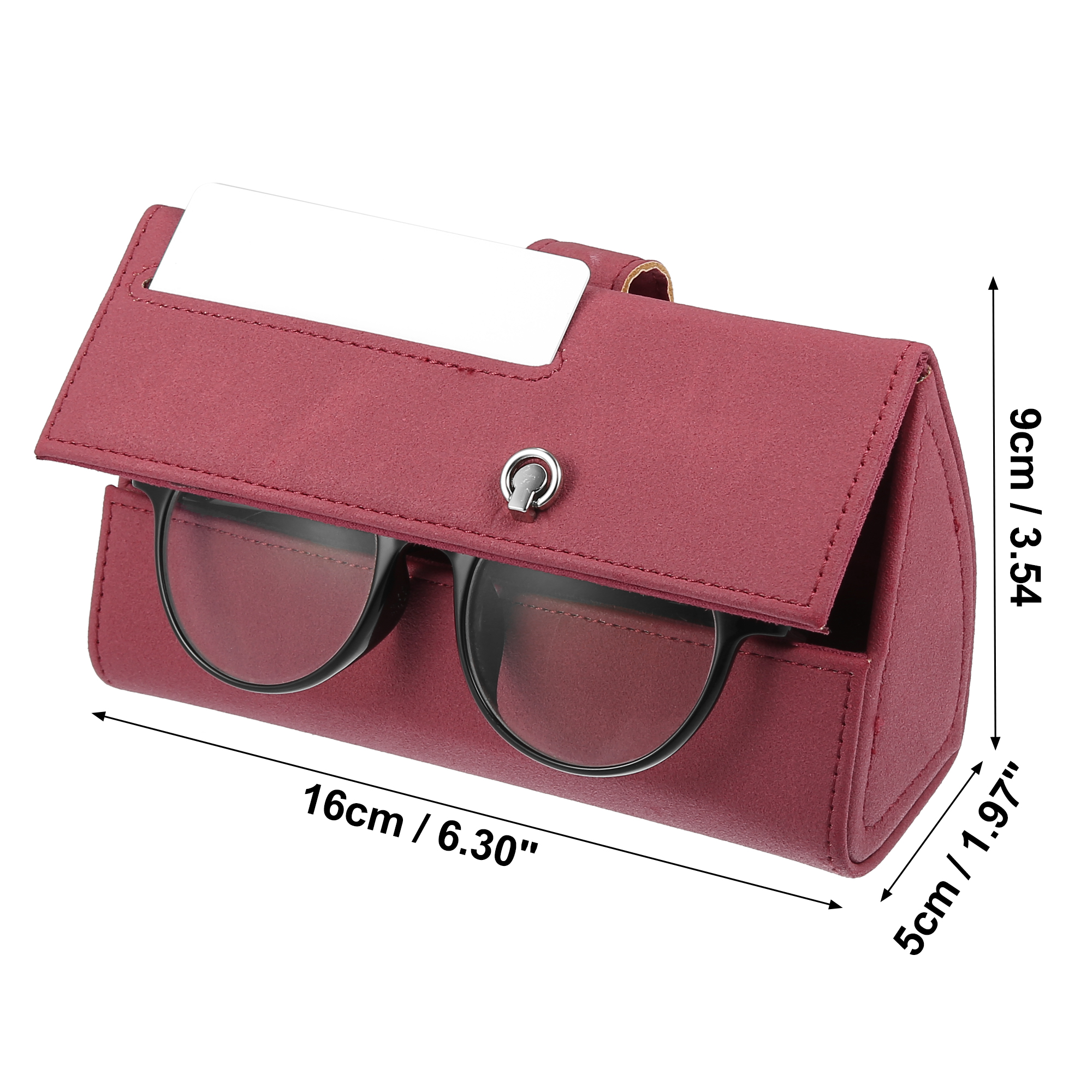Unique Bargains Universal Car Sunglass Holder Suede Car Sun Visor Eye Glasses Storage Case Red