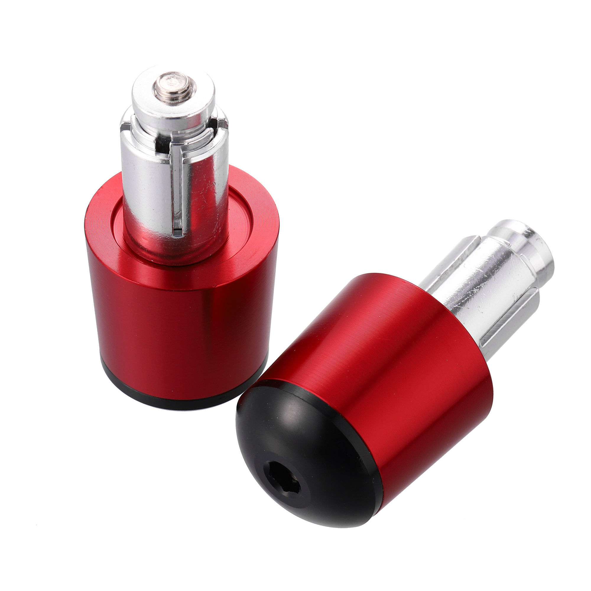 Unique Bargains 1 Pair 7/8" 18mm Hand Grips Handlebar End Caps Plug Bar End Motorcycle Red