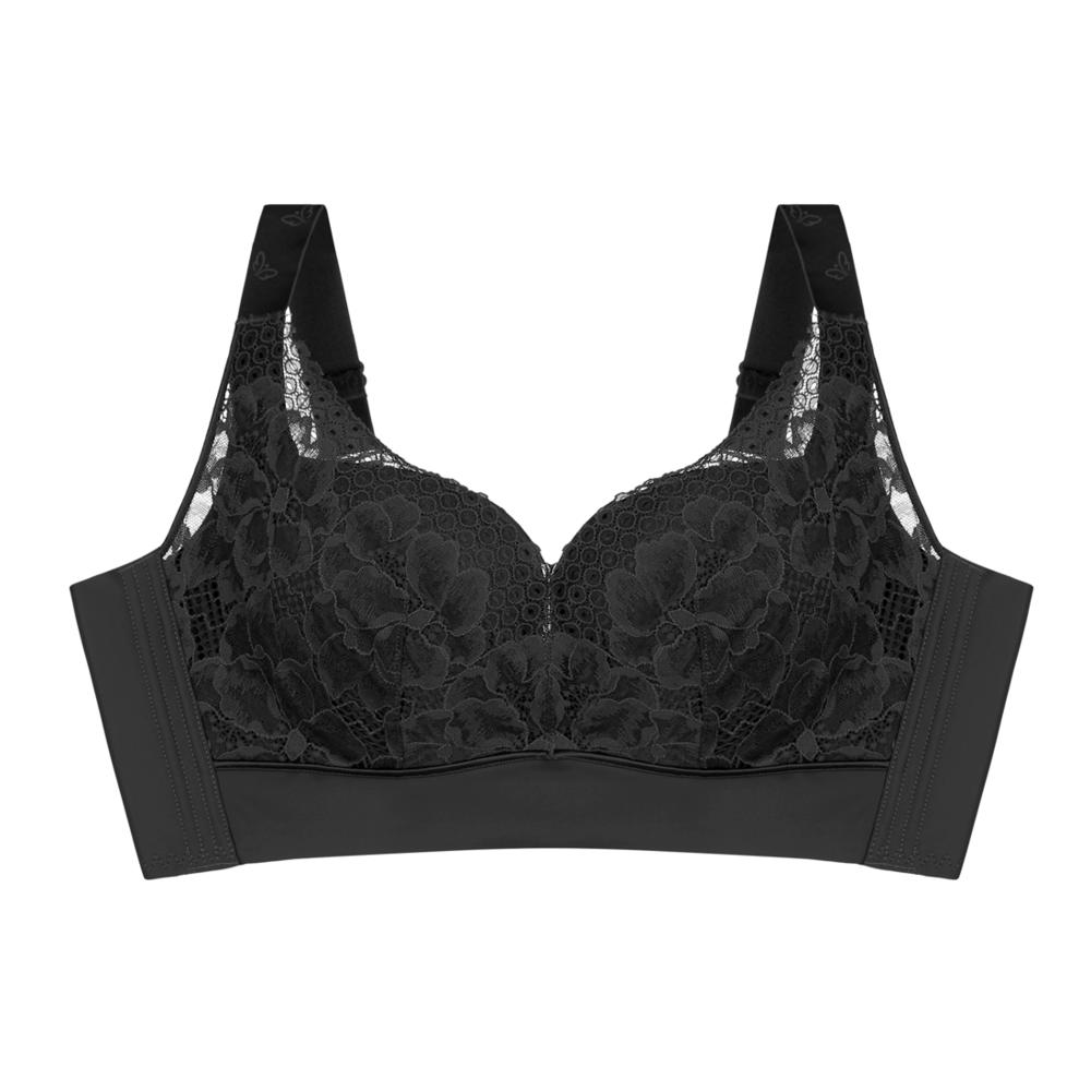 Unique Bargains Agnes Orinda Women's Push Up Bras for Full Coverage Comfort Wirefree Lift Lace Non Padded Bra