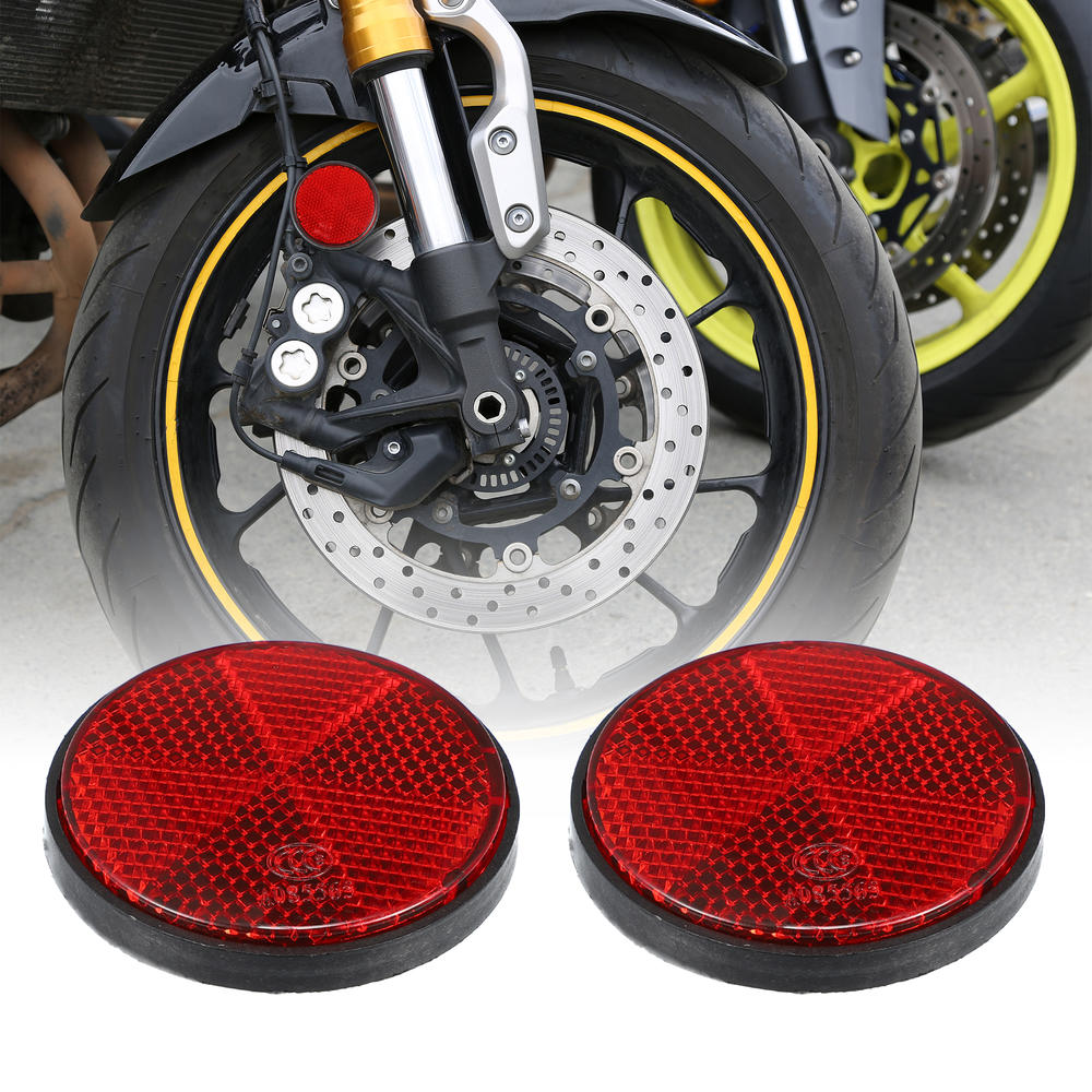 Unique Bargains 6pcs M6x1.0 Red Universal Screw Mount Round Warning Reflector for Motorcycle