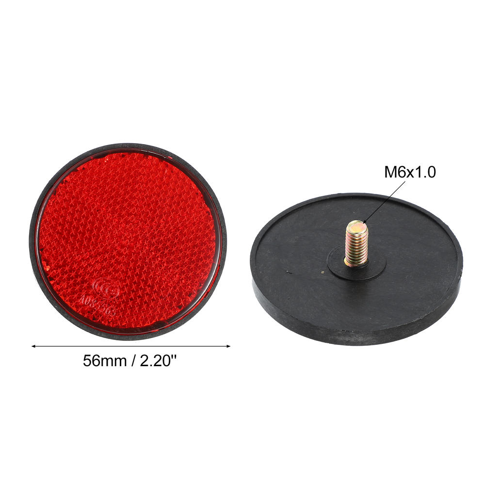 Unique Bargains 6pcs M6x1.0 Red Universal Screw Mount Round Warning Reflector for Motorcycle