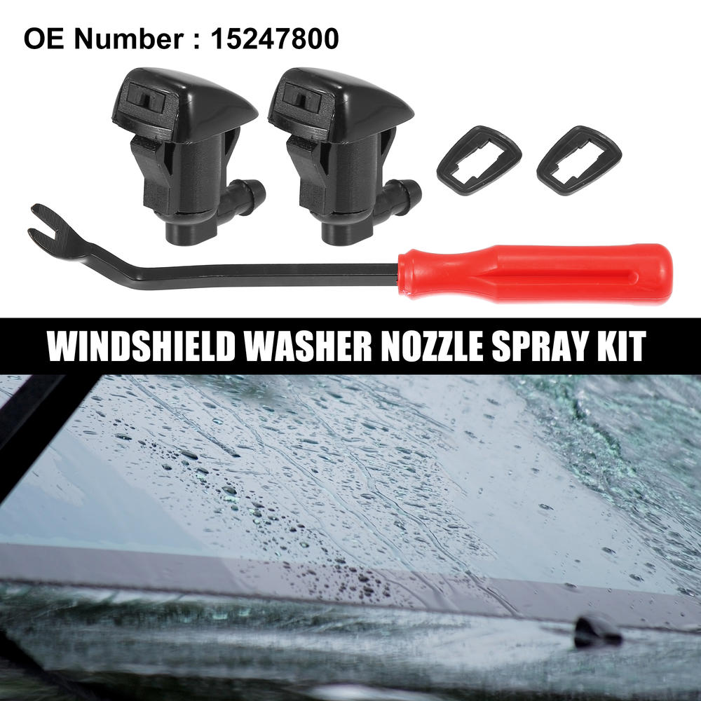 Unique Bargains 3pcs Front Windshield Washer Nozzle Kit 15247800 for GMC Acadia 11-12 15-16