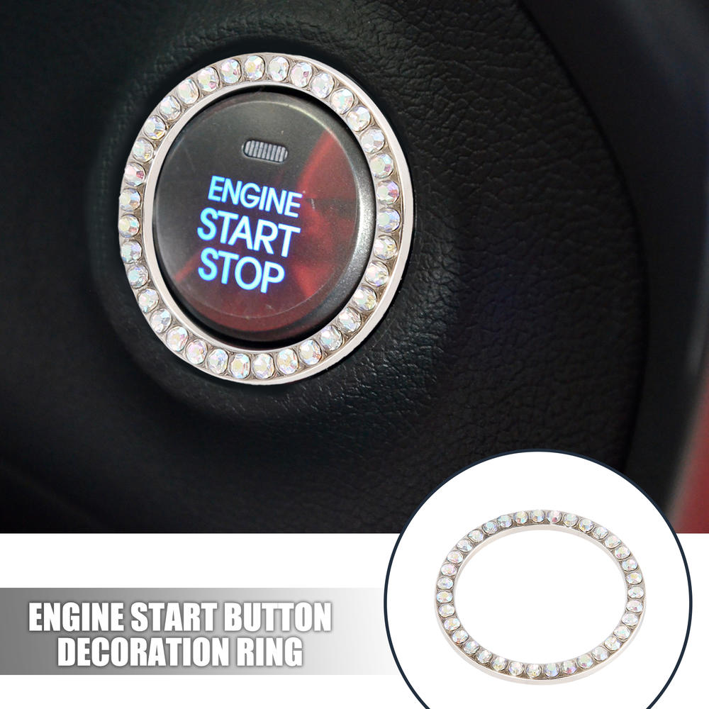 Unique Bargains 8 Pcs Car Engine Start Stop Decoration Ring Push Start Button Trim Multicolor