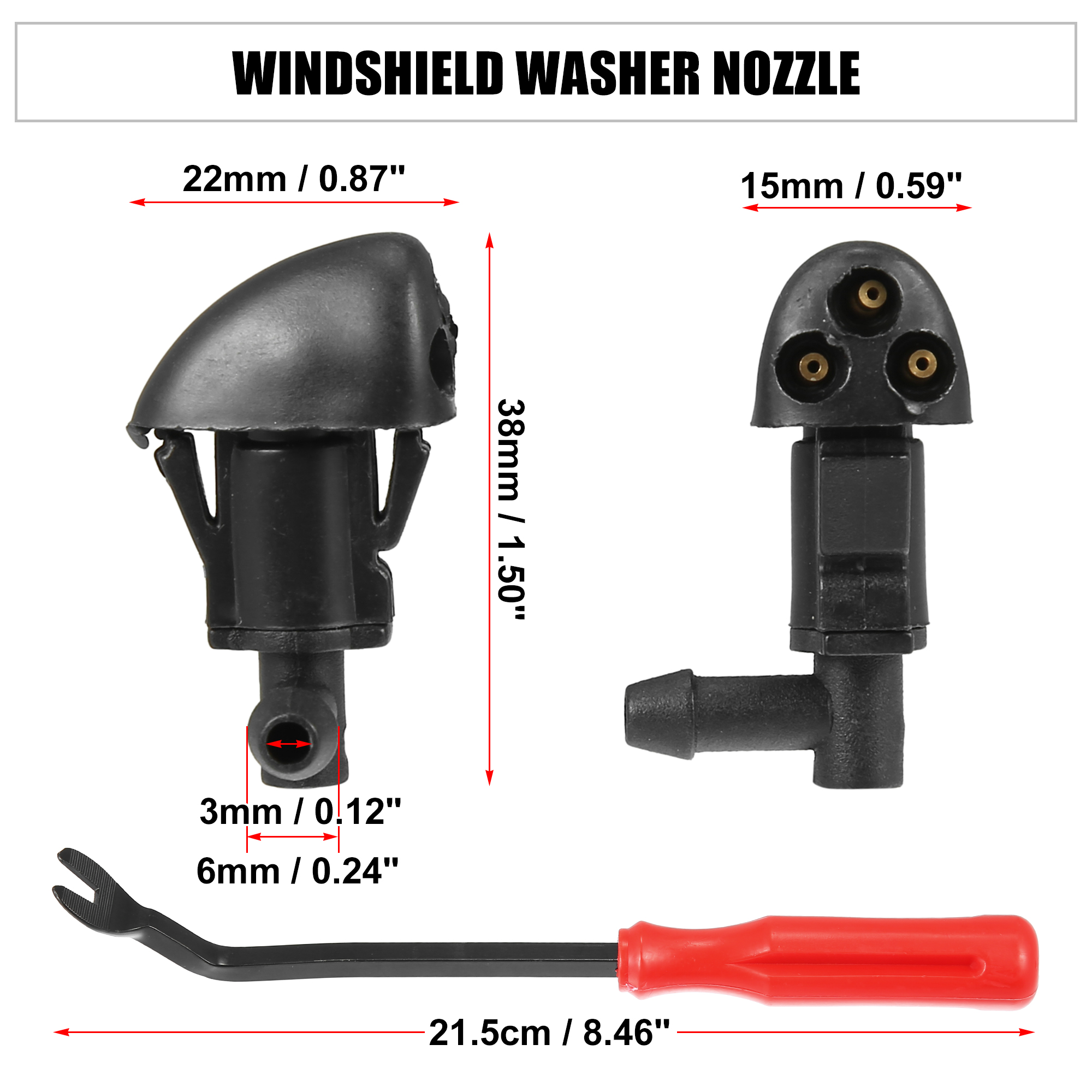 Unique Bargains 3pcs Front Windshield Washer Nozzle Kit 94556605 for Chevrolet Cruze