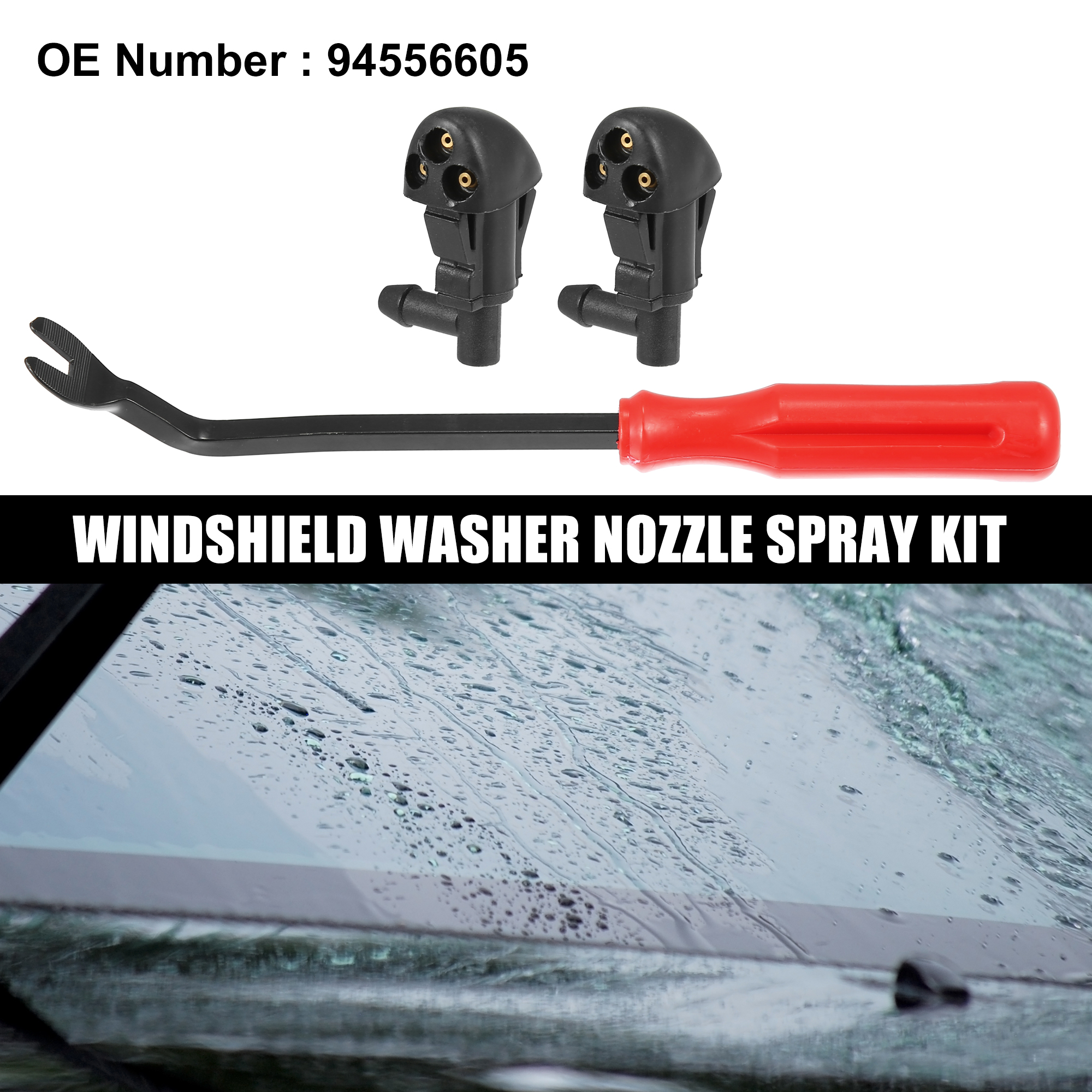 Unique Bargains 3pcs Front Windshield Washer Nozzle Kit 94556605 for Chevrolet Cruze