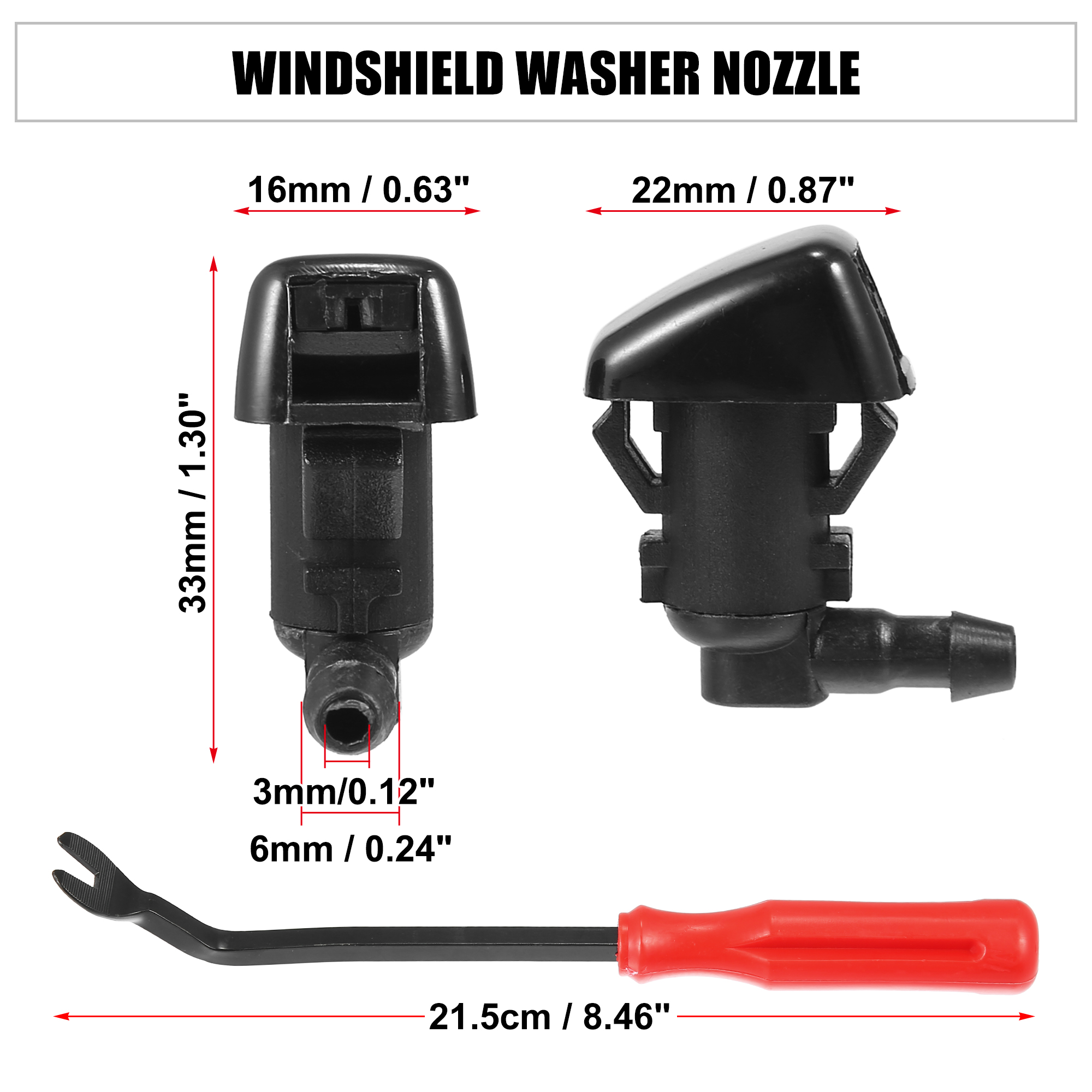 Unique Bargains 13pcs Front Windshield Washer Nozzle Kit 7C3Z17603A for Ford F-250 2008-2010