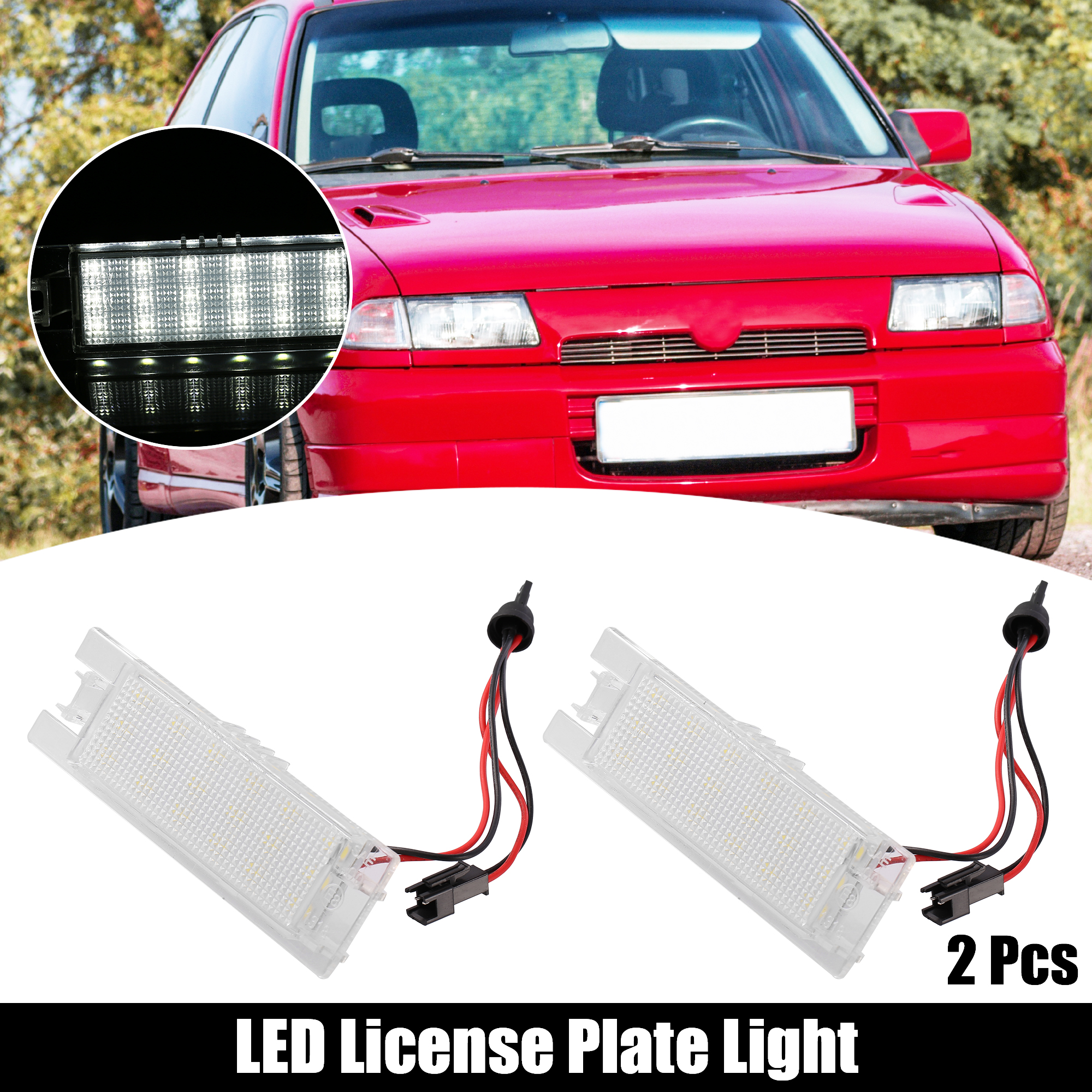 Unique Bargains 2pcs Car LED License Plate Light White Light for Opel for Astra Corsa Insignia