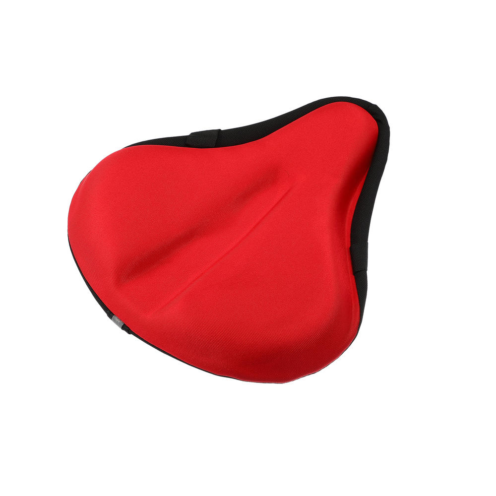 Unique Bargains Bike Bicycle Saddle Seat Cover Straight Groove Silicone with Rain Cover Red