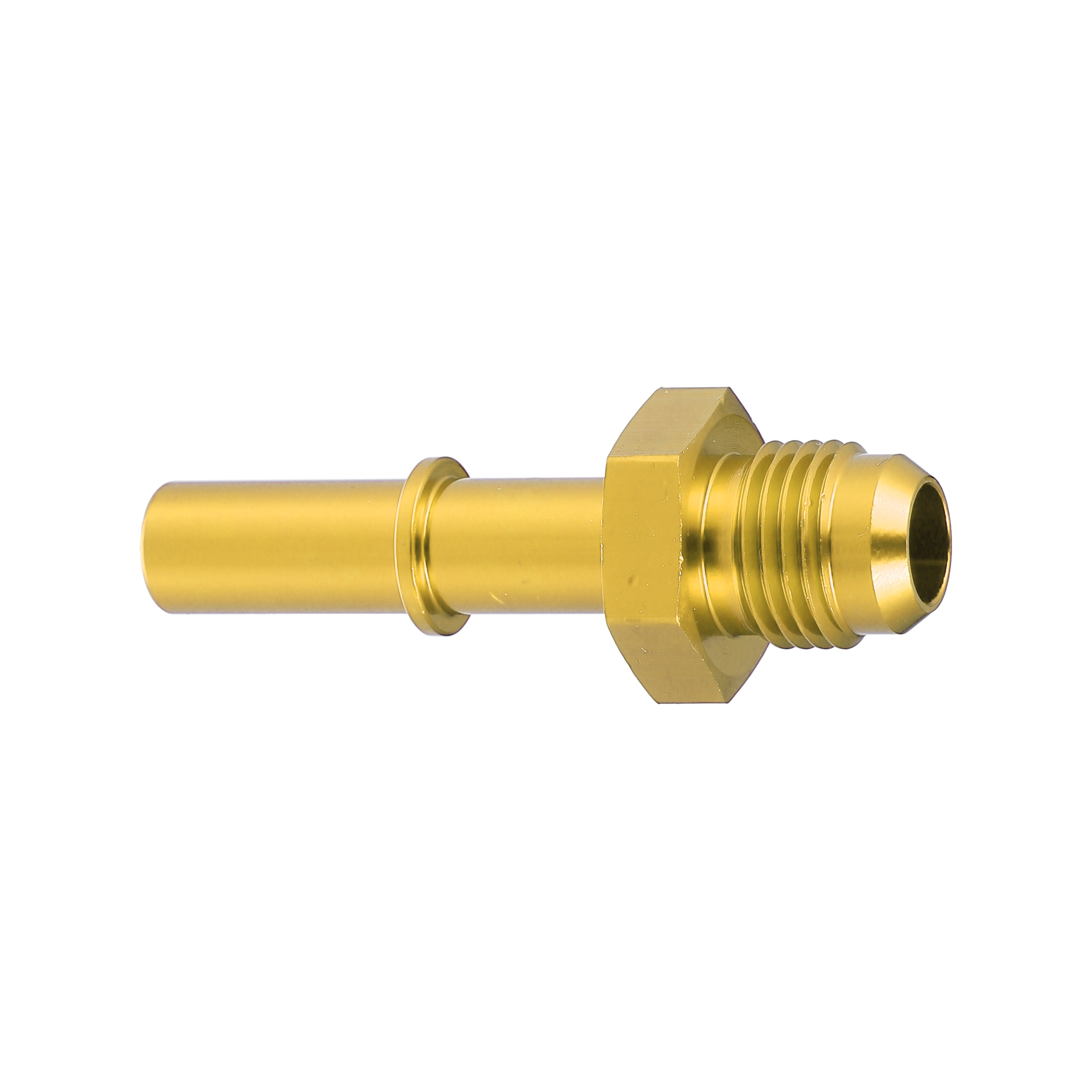 Unique Bargains 6AN Male to 3/8" Car Fuel Hose Pipe Adapter Push on EFI Fitting Gold Tone