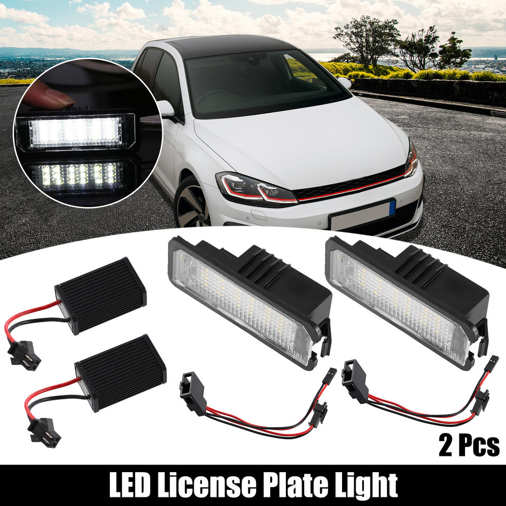 Unique Bargains 2pcs Car LED License Plate Light White Light for Volkswagen Golf Passat CC