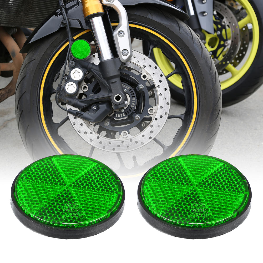 Unique Bargains 10pcs M6x1.0 Green Universal Screw Mount Round Warning Reflector for Motorcycle