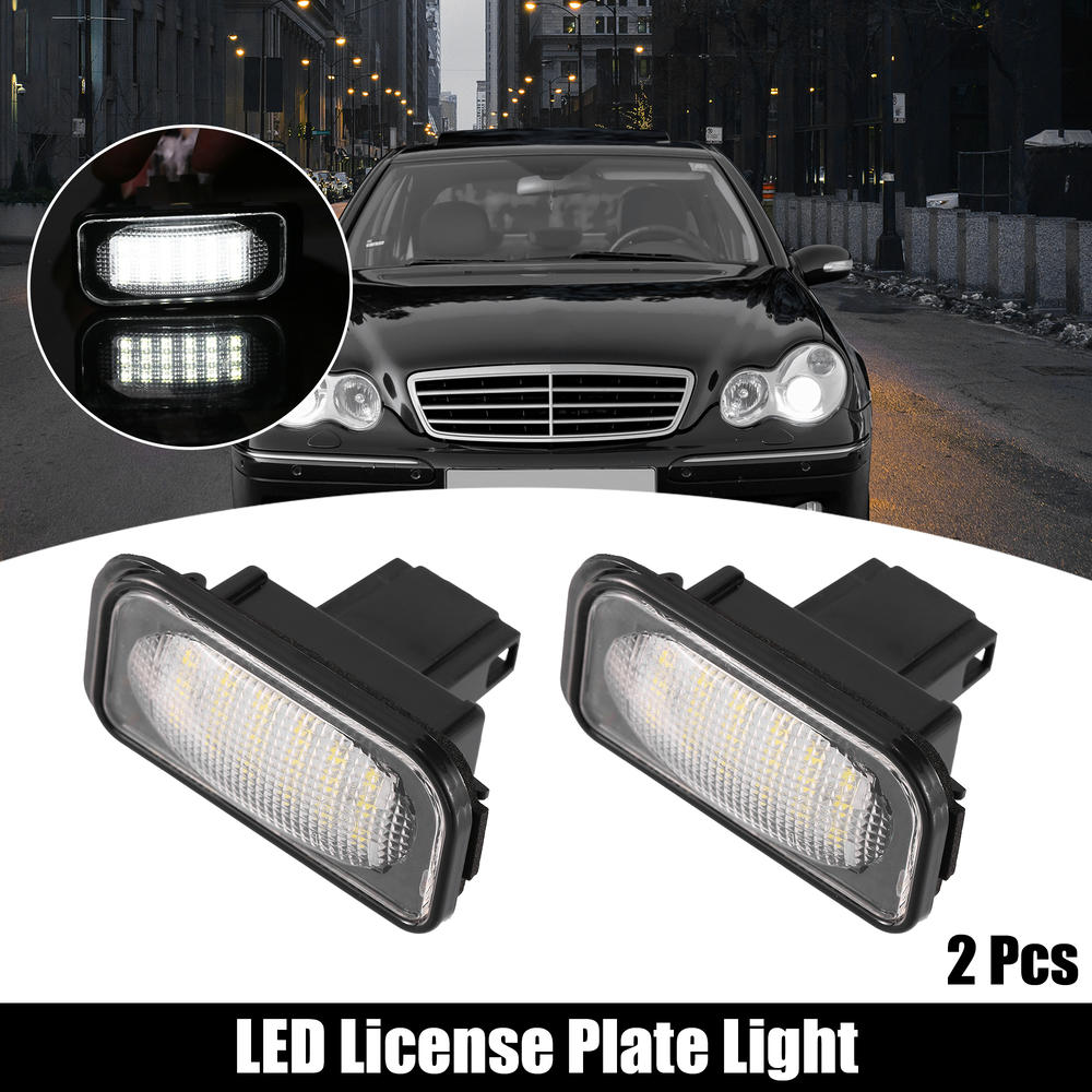 Unique Bargains 2pcs LED License Plate Light White Light for Mercedes-Benz C320 C350 C230 C280