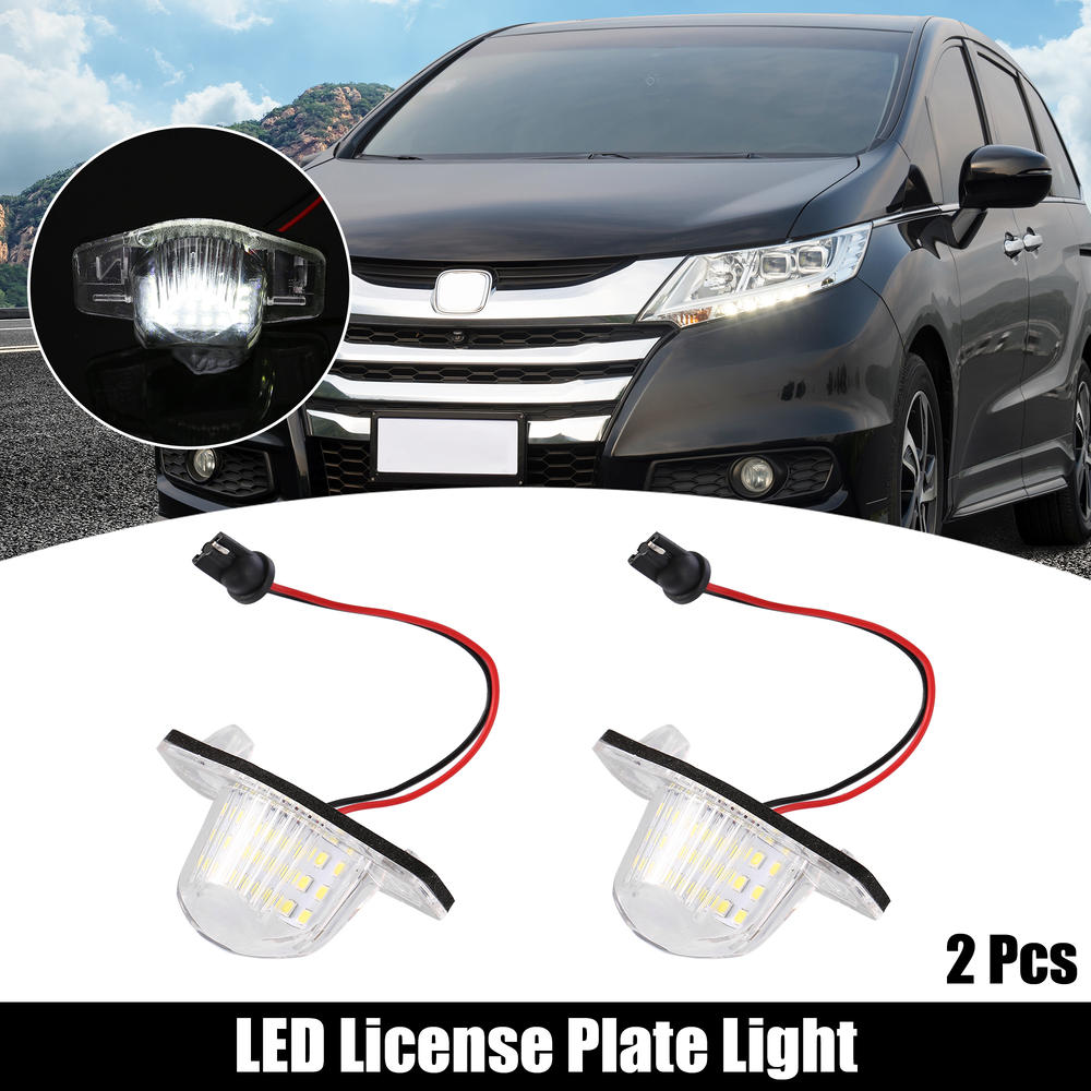Unique Bargains 2pcs LED License Plate Light Car Number Lamp White Light for Honda Odyssey CR-V