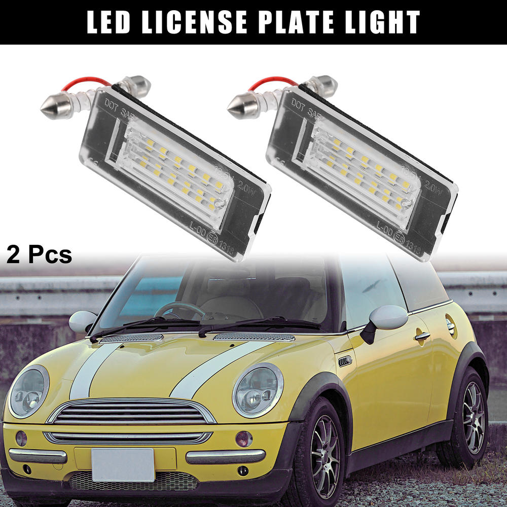 Unique Bargains 2pcs LED License Plate Light Number Lamp White Light for Mini Cooper 2007-2015