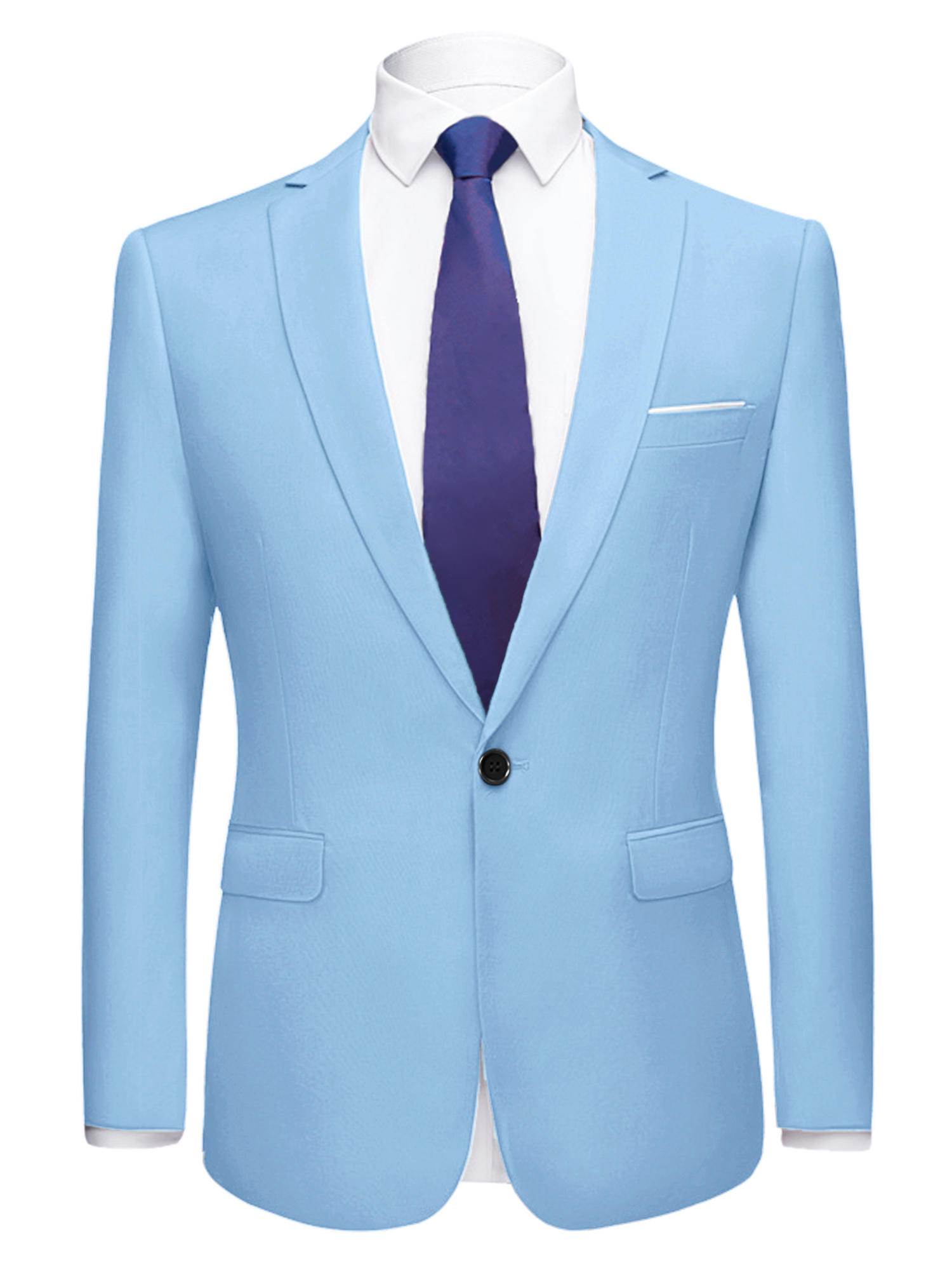 Unique Bargains Lars Amadeus Men's Dress Blazer Single Breasted Prom Suit Sports Coat