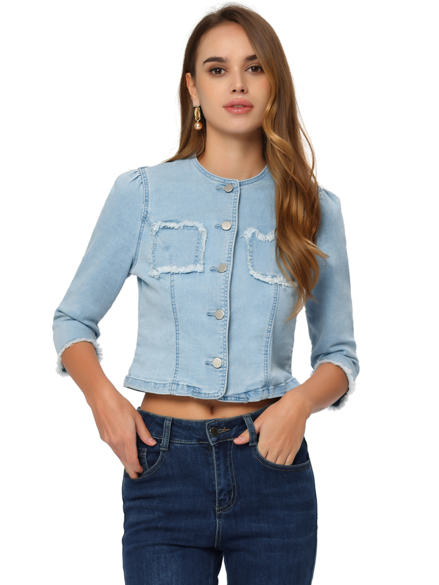 Denim Small Jackets Womens Denim Jacket Short, Casual, Spring Fall