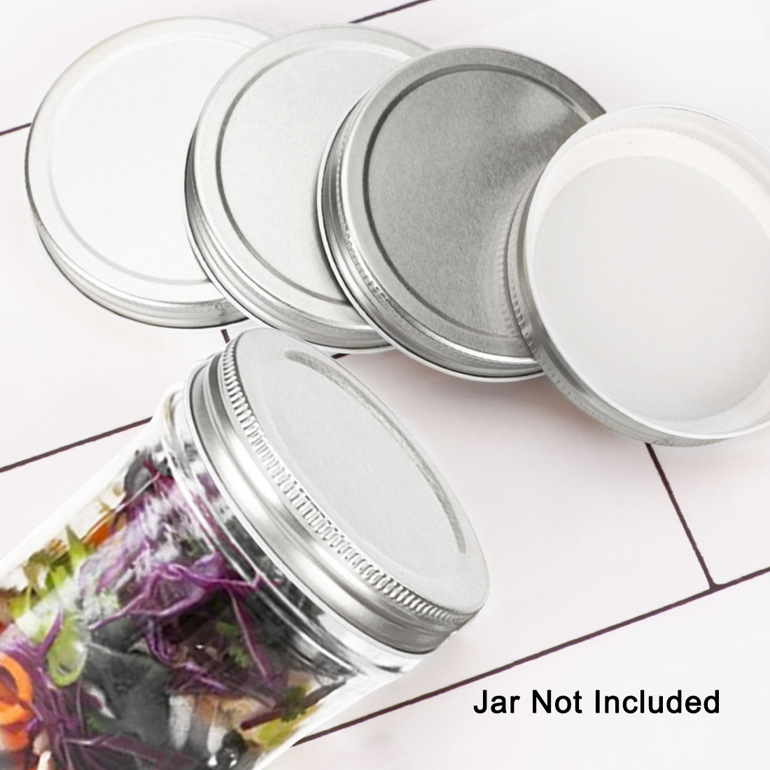 Unique Bargains Plastic Mason Jar Lids for Wide Mouth Mason Canning Storage Jars Cups