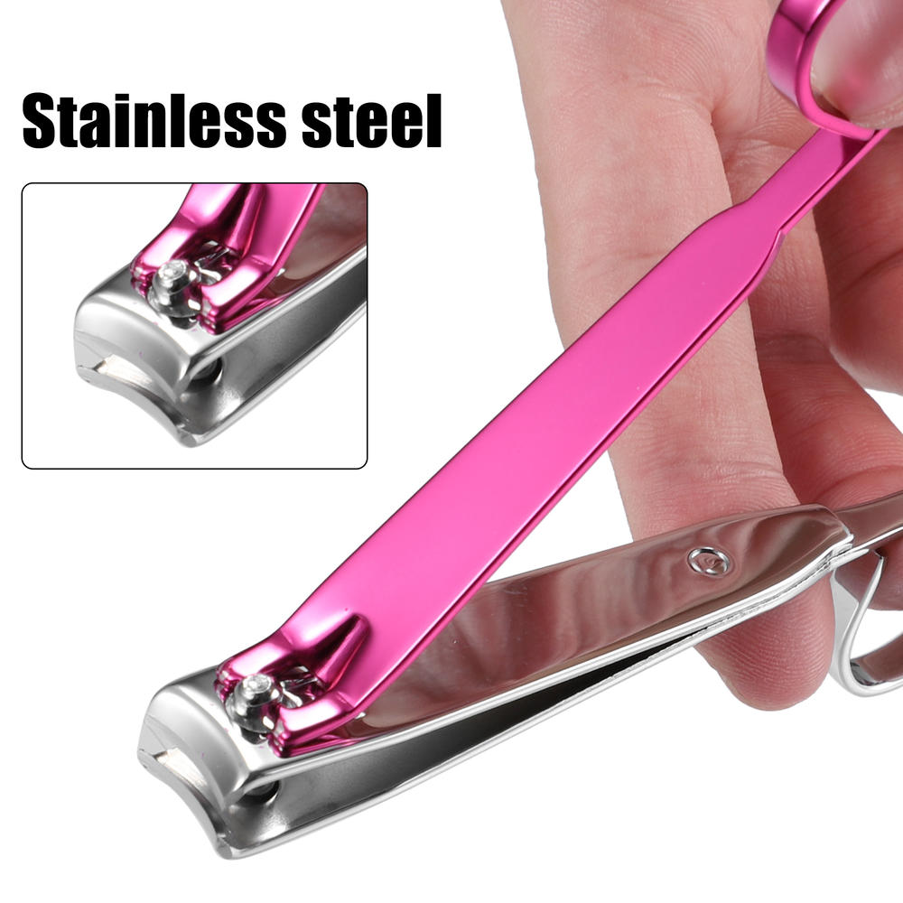 Unique Bargains 2 Pcs Nail Cutter Set Professional Nail Clippers Kit for Travel or Home Pink