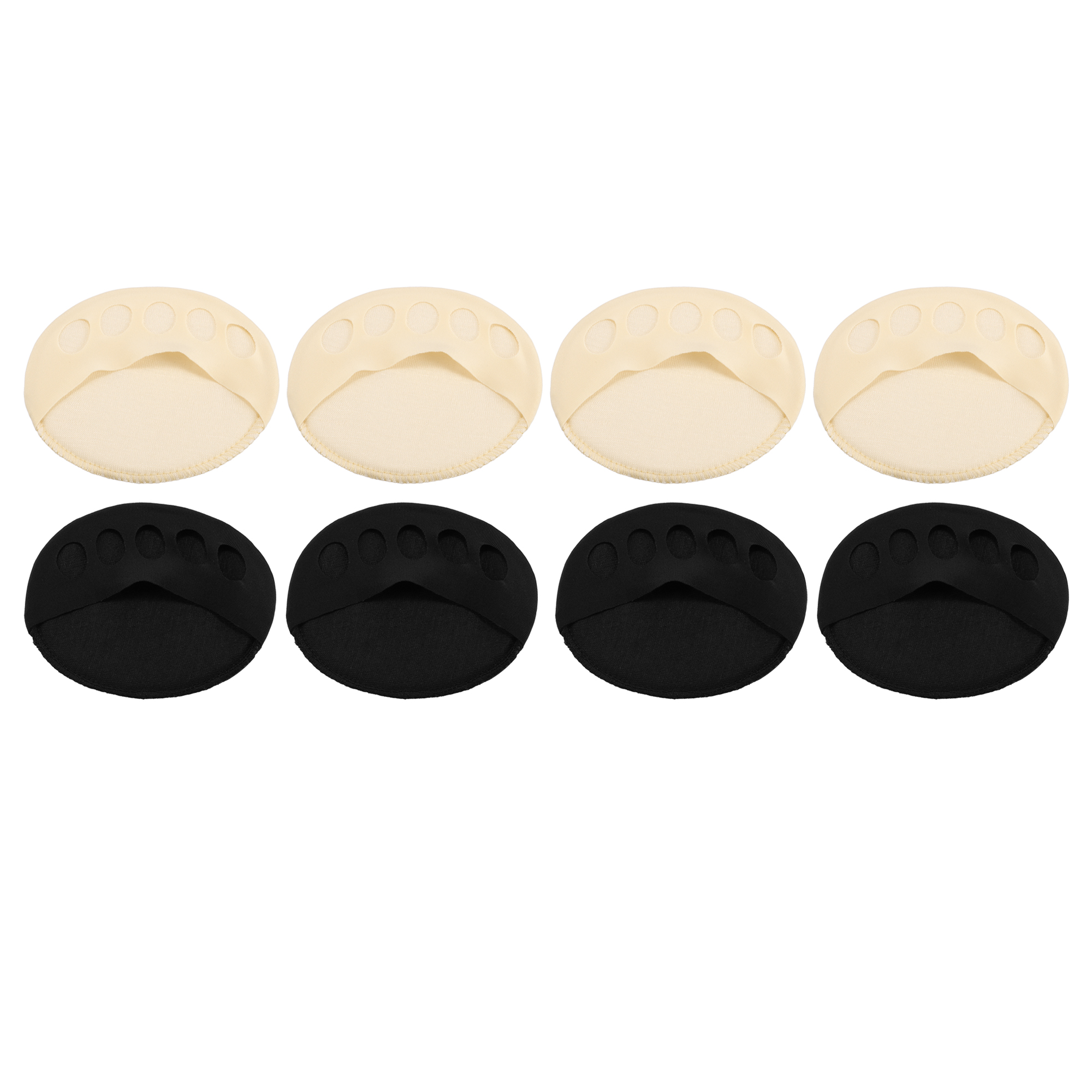 Unique Bargains 4 Pairs Forefoot Pads Five Toes Forefoot Pads 2 Colours Black Beige