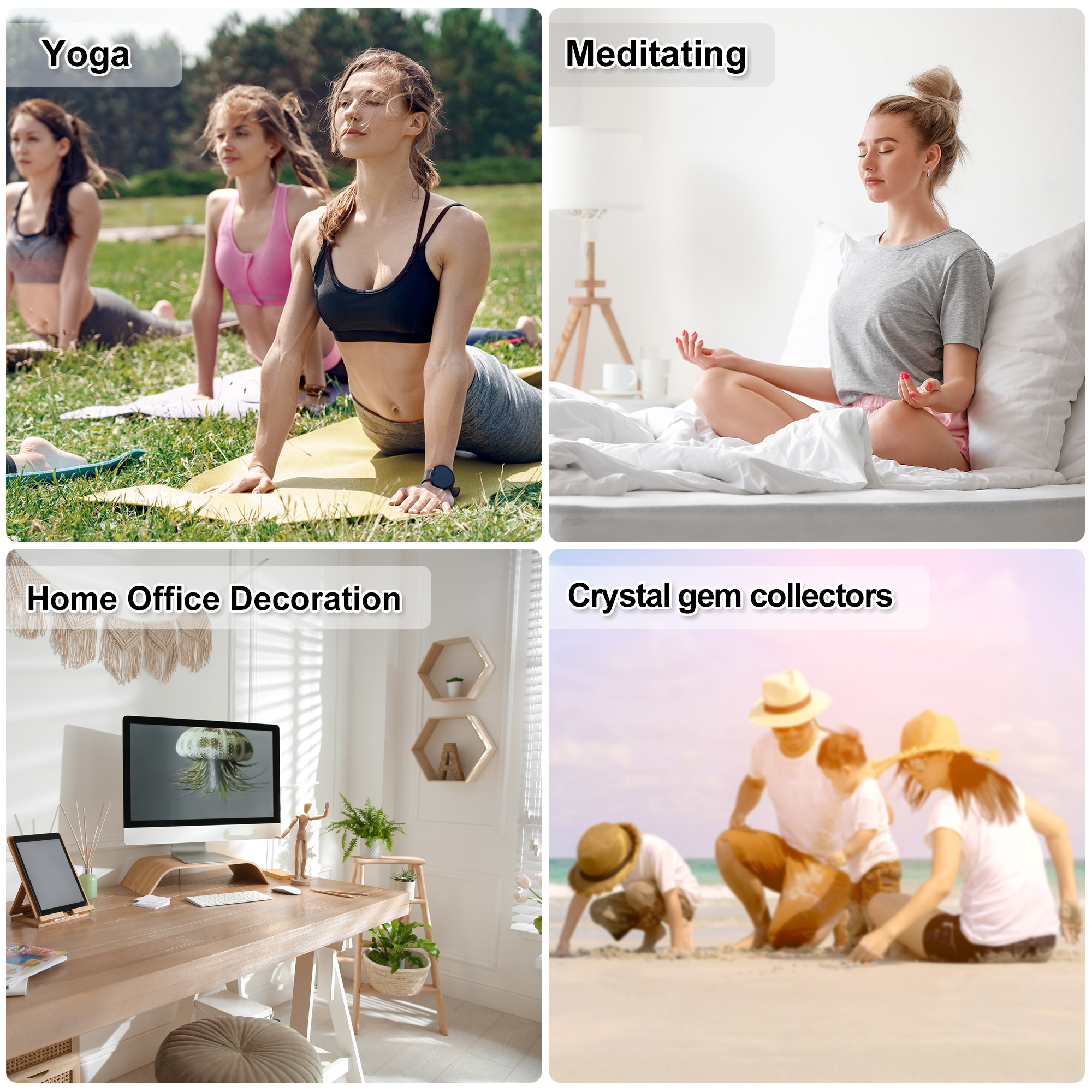 Unique Bargains Faux Natural Crystals Stones Kit Raw Stone Decor for Meditation Yoga Home Office