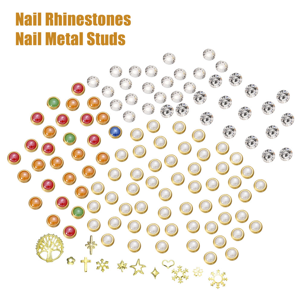 Unique Bargains 1 Set Two Packs of Nail Art Rhinestones Multi Shapes Nails Kit for Nail DIY
