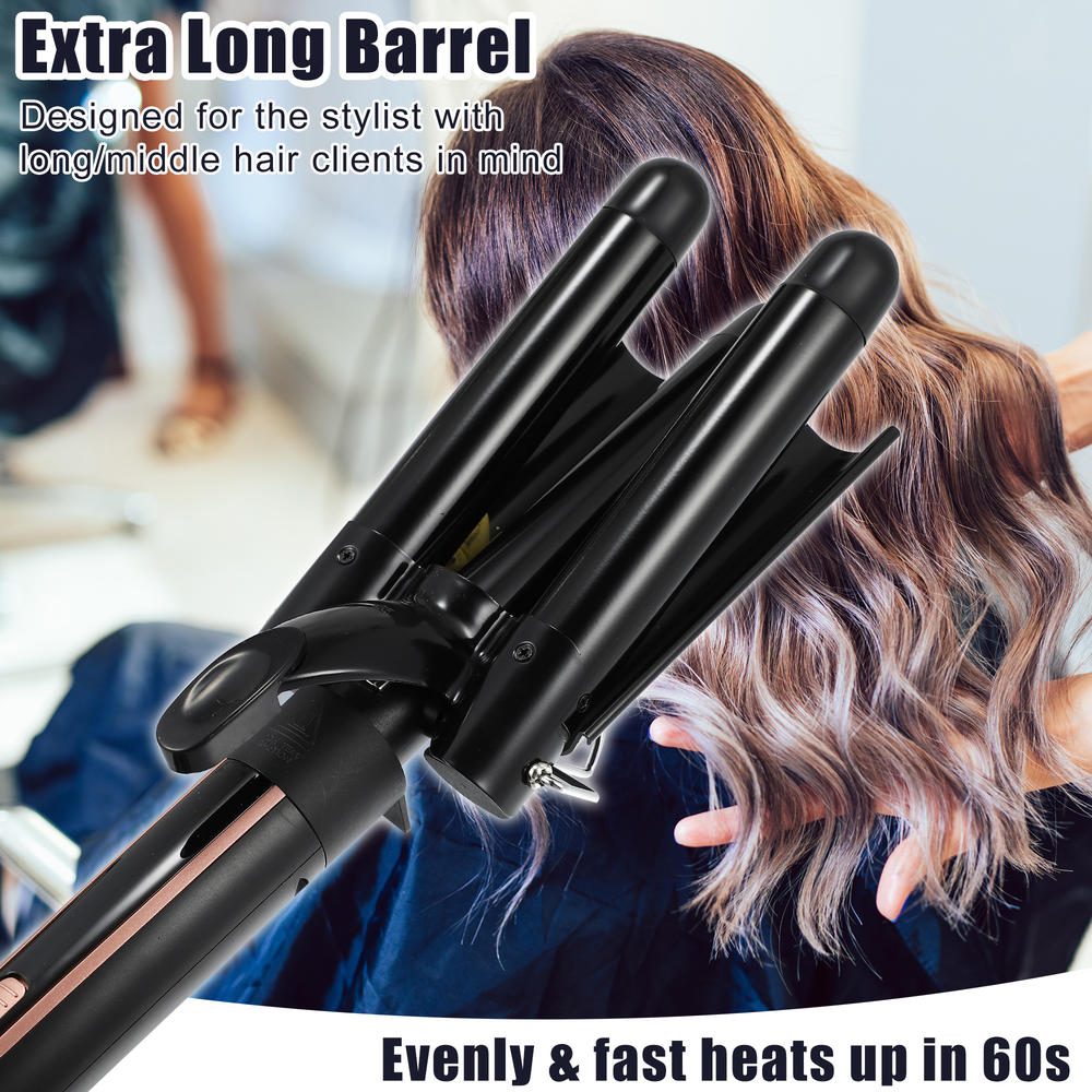 Unique Bargains 1 Pcs 5 in 1 Curling Iron Wand Waver Curling Iron Wand Set