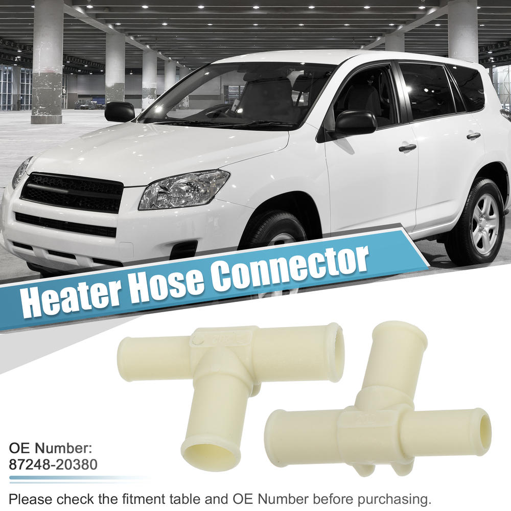 Unique Bargains 2pcs Heater Hose T Connector Coolant for Toyota RAV4 2006-2008 87248-20380