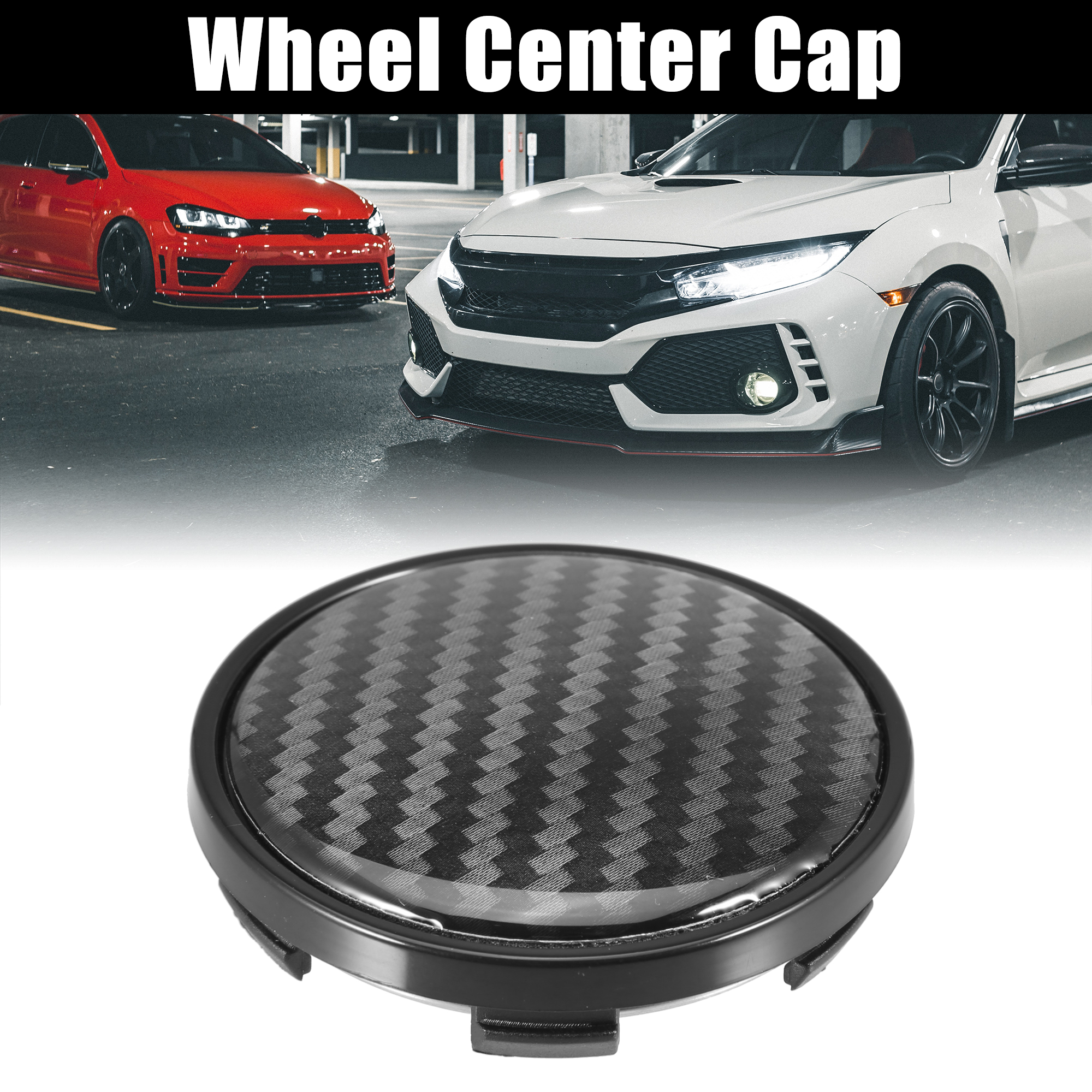 Unique Bargains 4pcs 58mm 62mm Wheel Center Hub Caps Hubcaps Covers Universal for Car Black