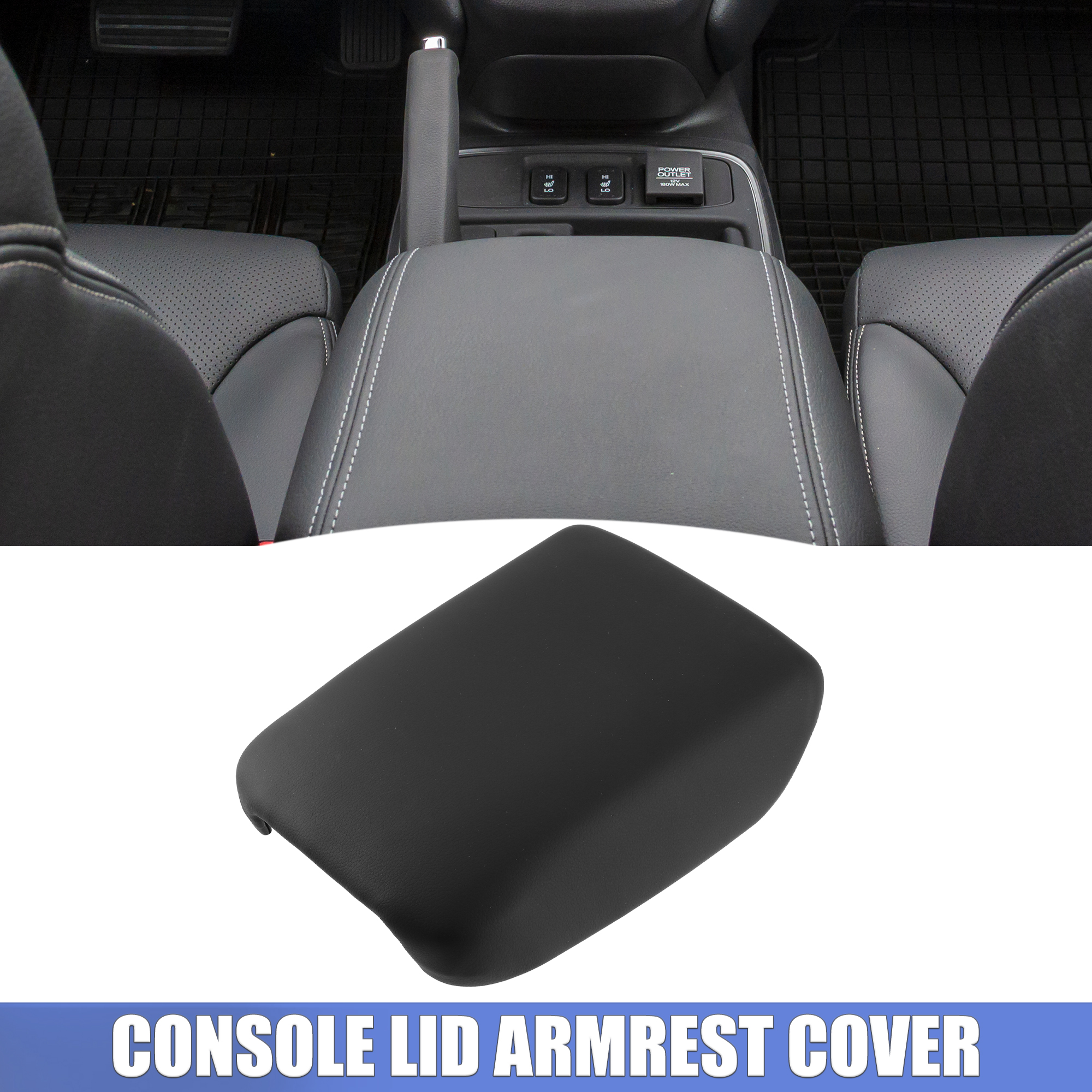 Unique Bargains Car Console Lid Armrest Cover for Honda CRV 2012-2016 Armrest Cover Pad Black