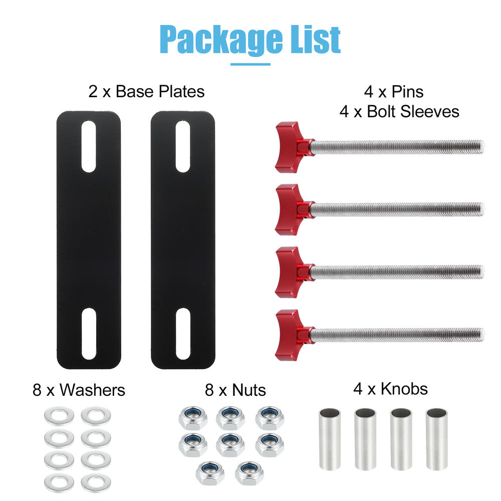Unique Bargains Traction Boards Mounting Pins Kit Fit for All Recovery Tracks 4.72"~6.69" Red