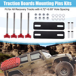 Unique Bargains Traction Boards Mounting Pins Kit Fit for All Recovery Tracks 4.72"~6.69" Red