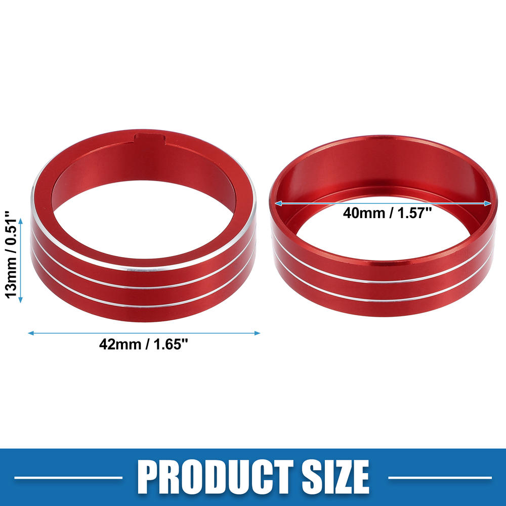 Unique Bargains AC Knob Climate Control Ring Cover for VW MK7 Golf GTI 2015-2020 Red (Pack of 3)