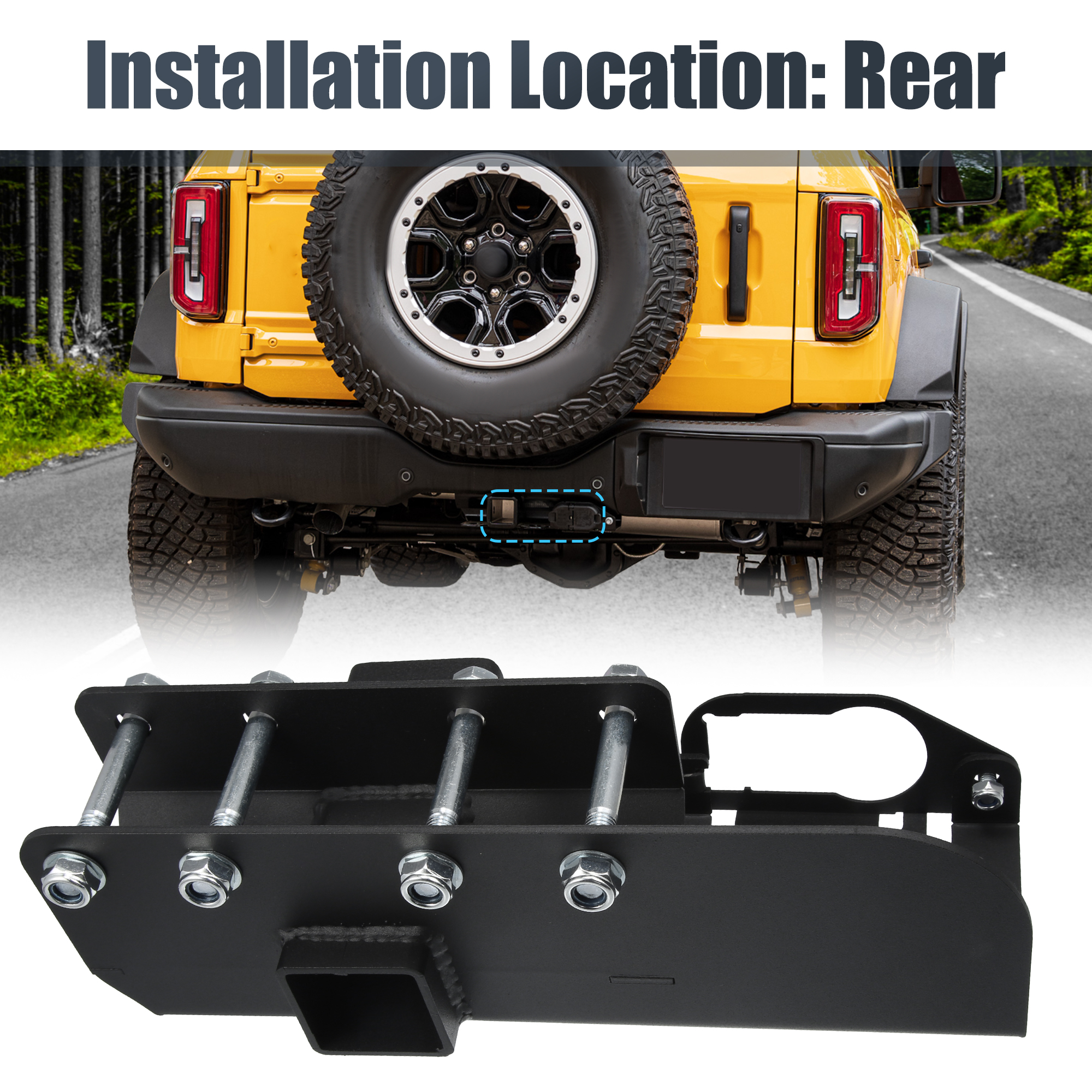 Unique Bargains Trailer Tow Hitch Assembly Kit for Ford Bronco 2021-2023 Hitch Receiver Black
