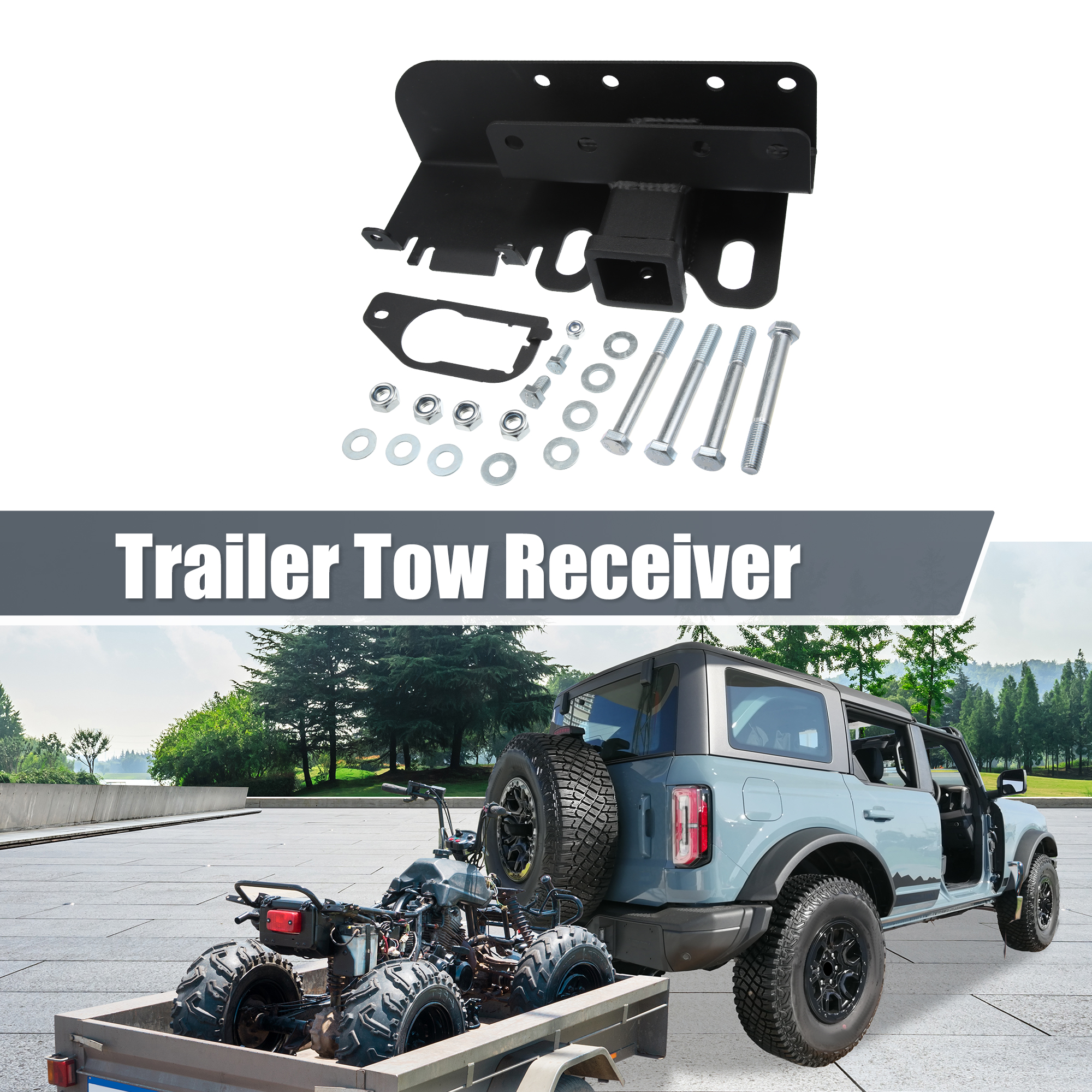 Unique Bargains Trailer Tow Hitch Assembly Kit for Ford Bronco 2021-2023 Hitch Receiver Black